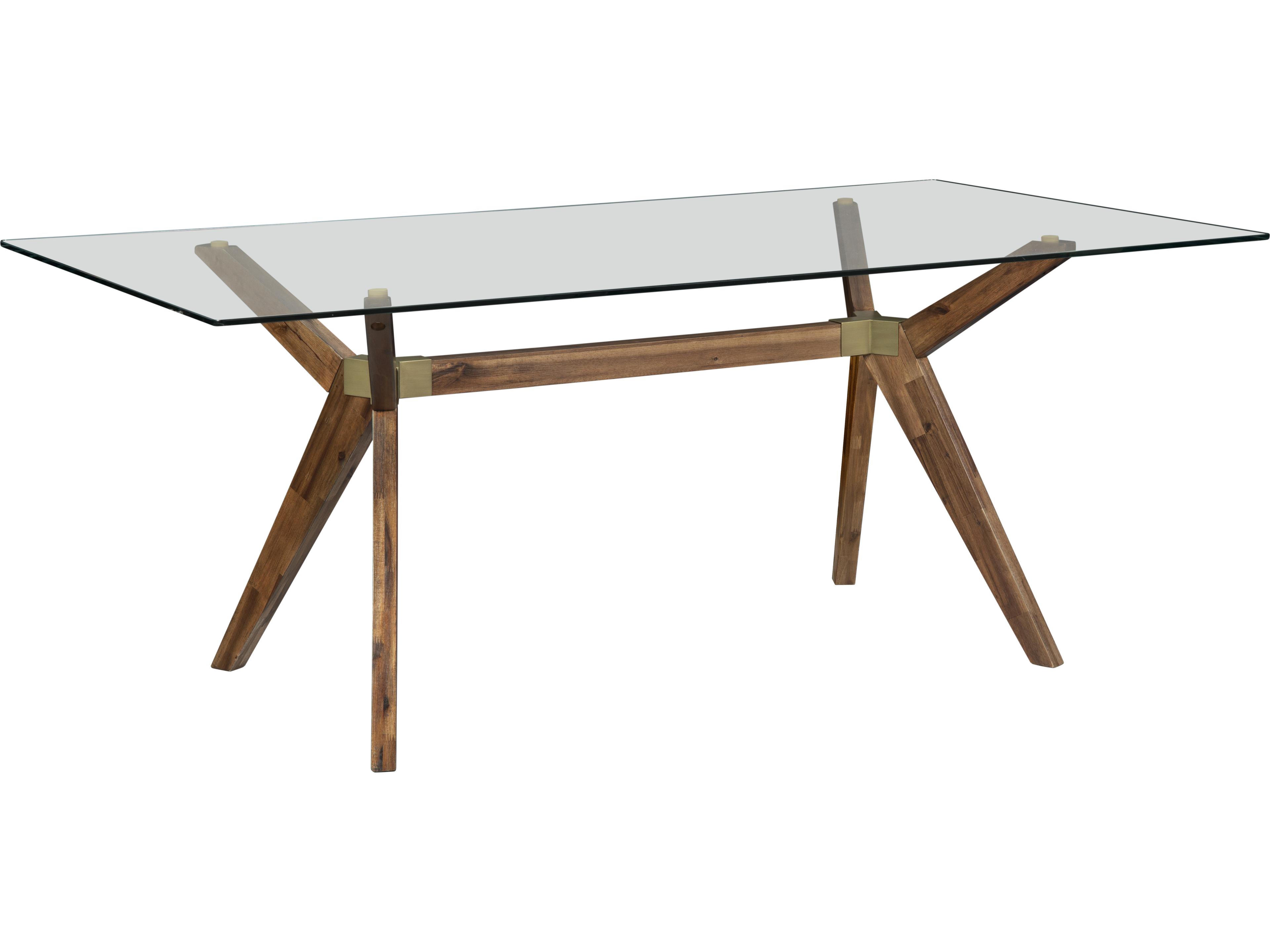 Unique Furniture Denali Rectangular Glass Walnut Dining Table