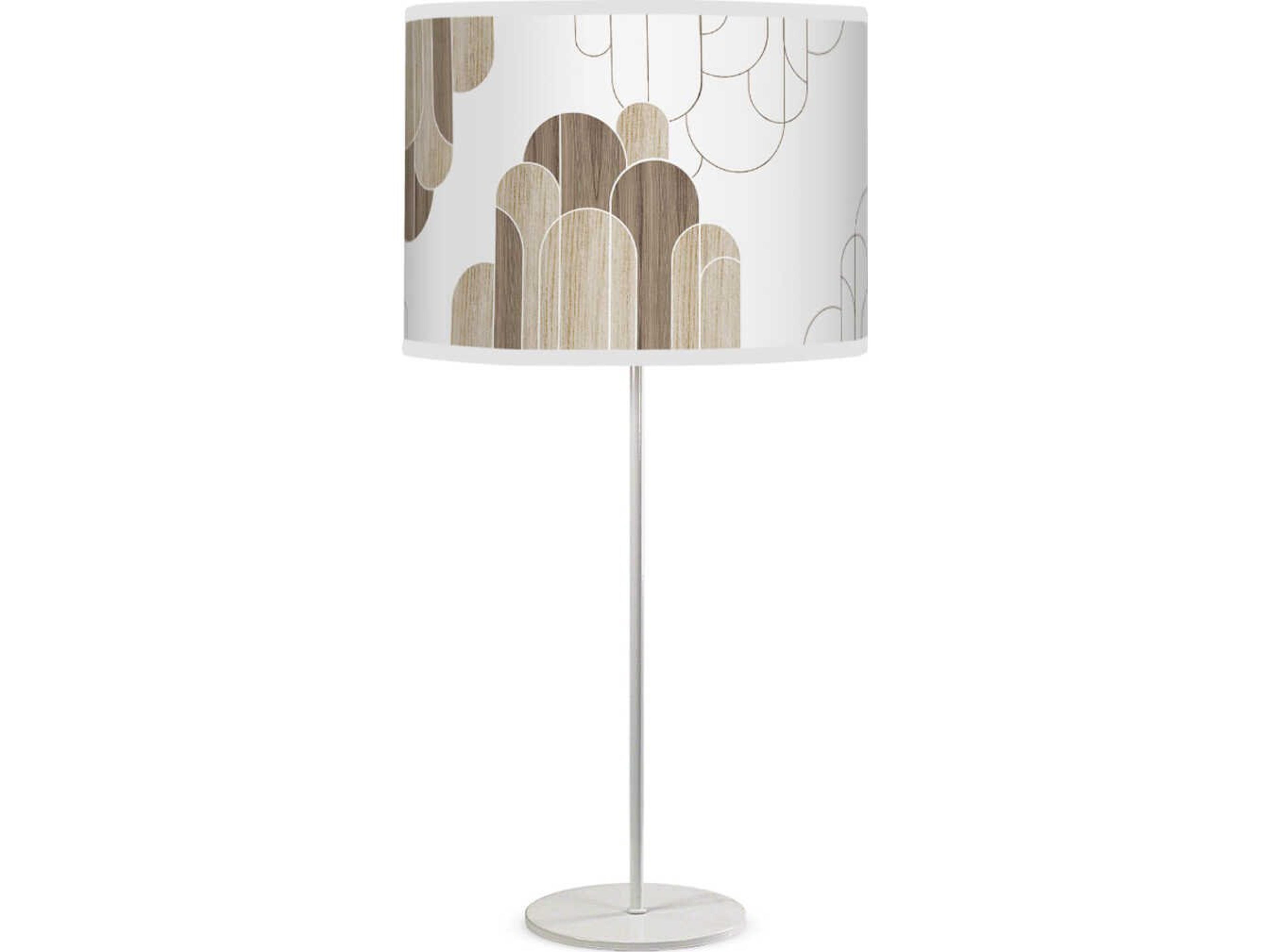 jefdesigns Arch Printed Tyler White Table Lamp