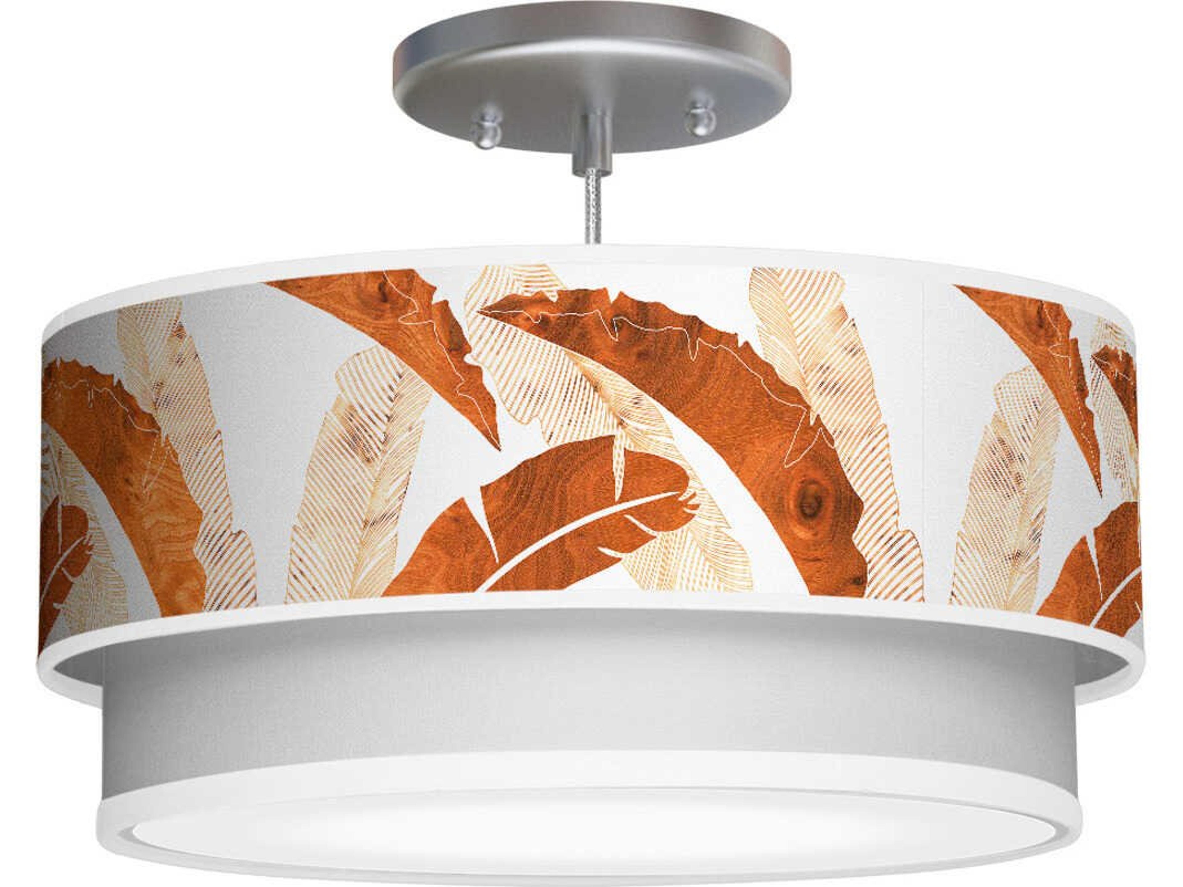 jefdesigns Banana Printed Luther 1-Light Brown Drum Tiered Pendant