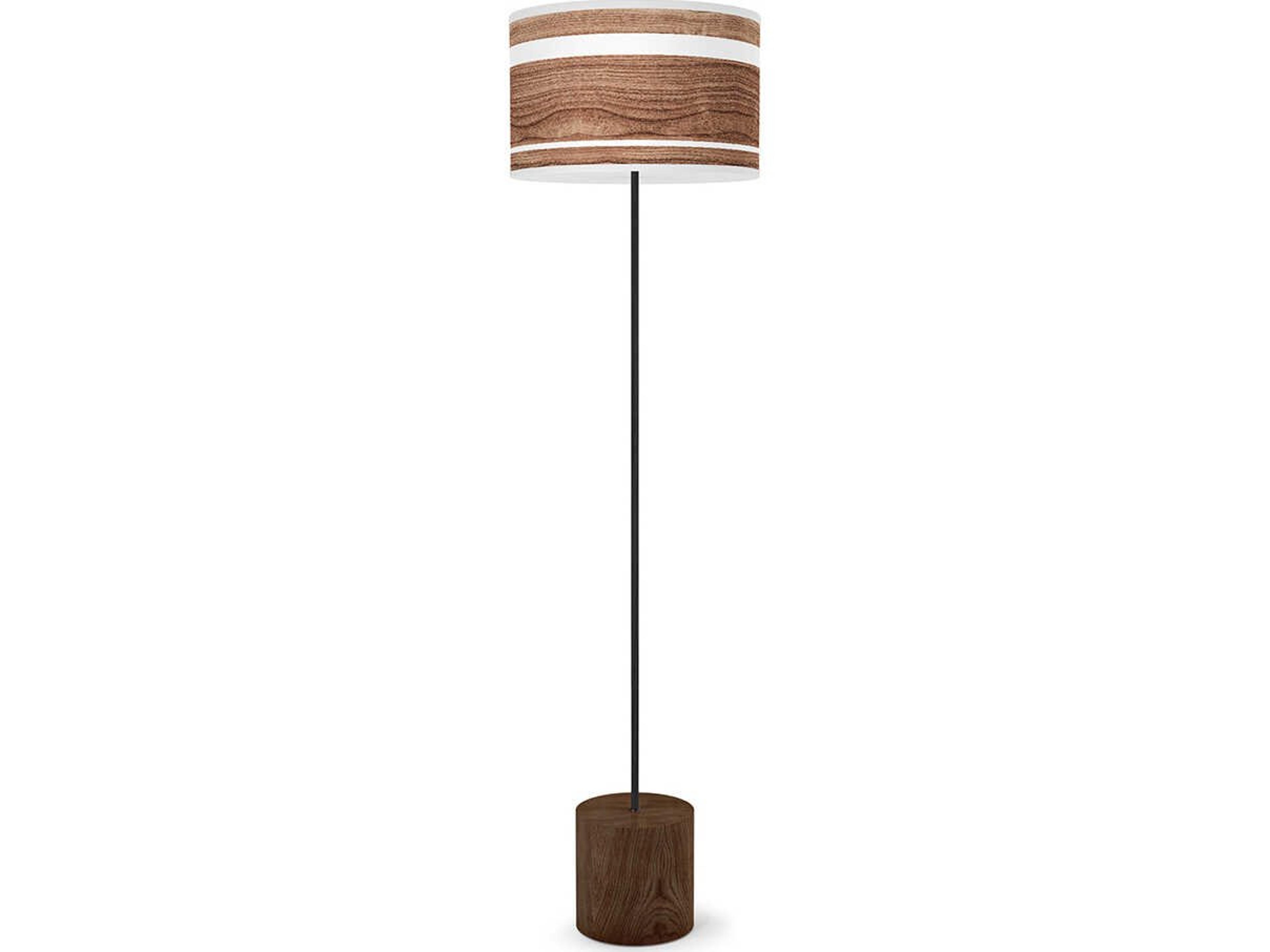 jefdesigns Band Printed Walnut Floor Lamp