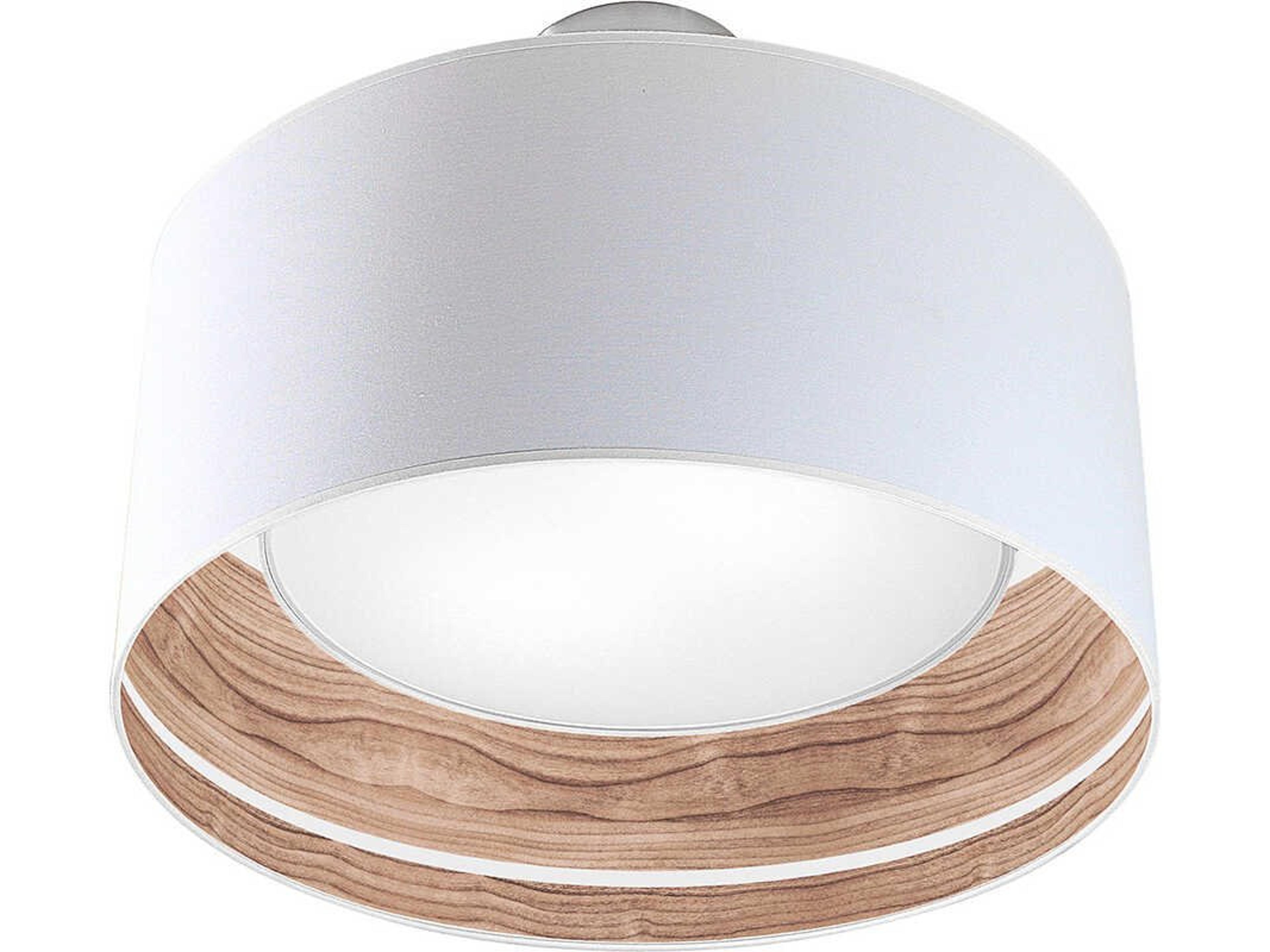 jefdesigns Band Printed Inny 2-Light Walnut Drum Flush Mount