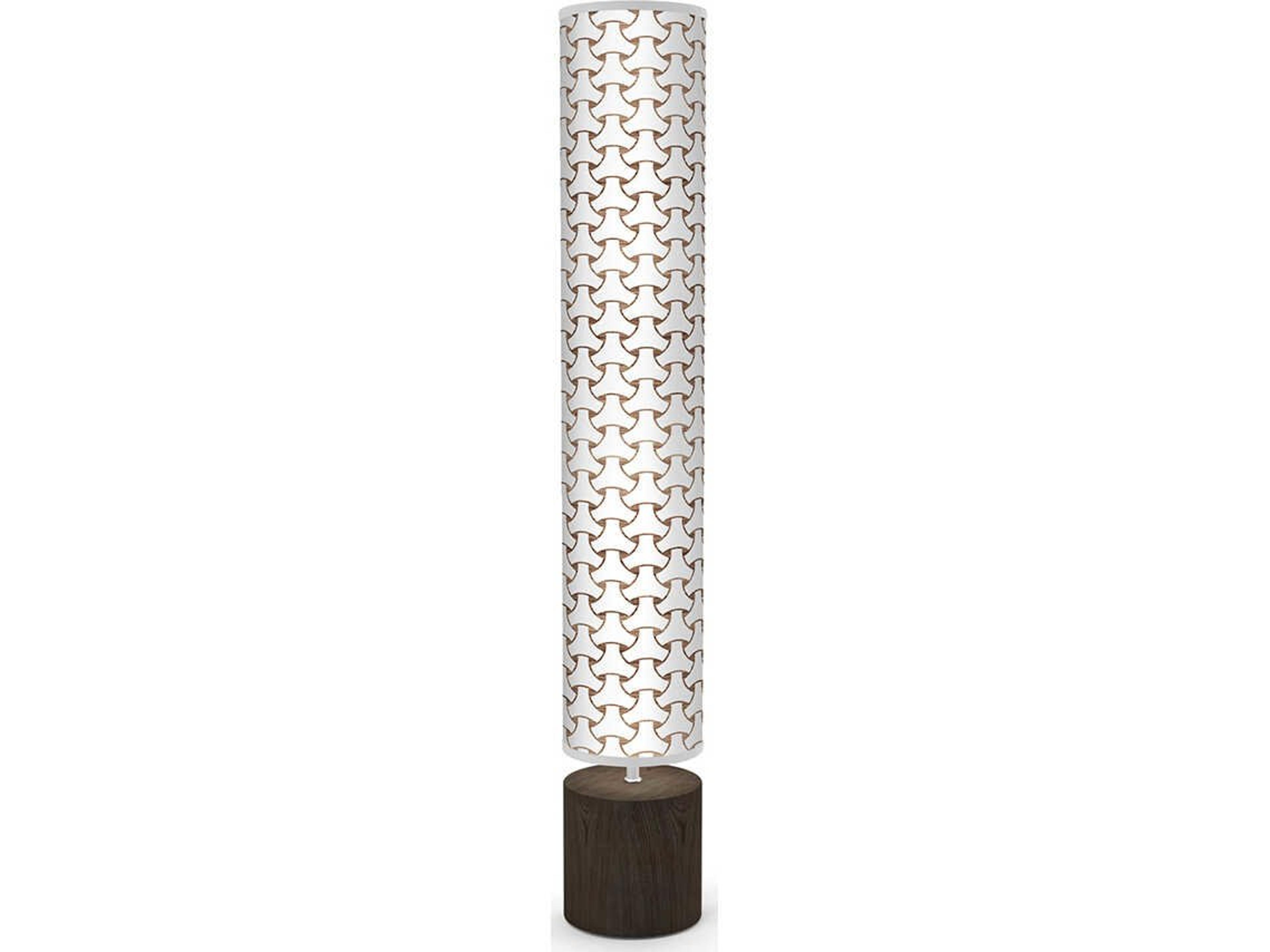 jefdesigns Basket Weave Printed Spin Brown Floor Lamp