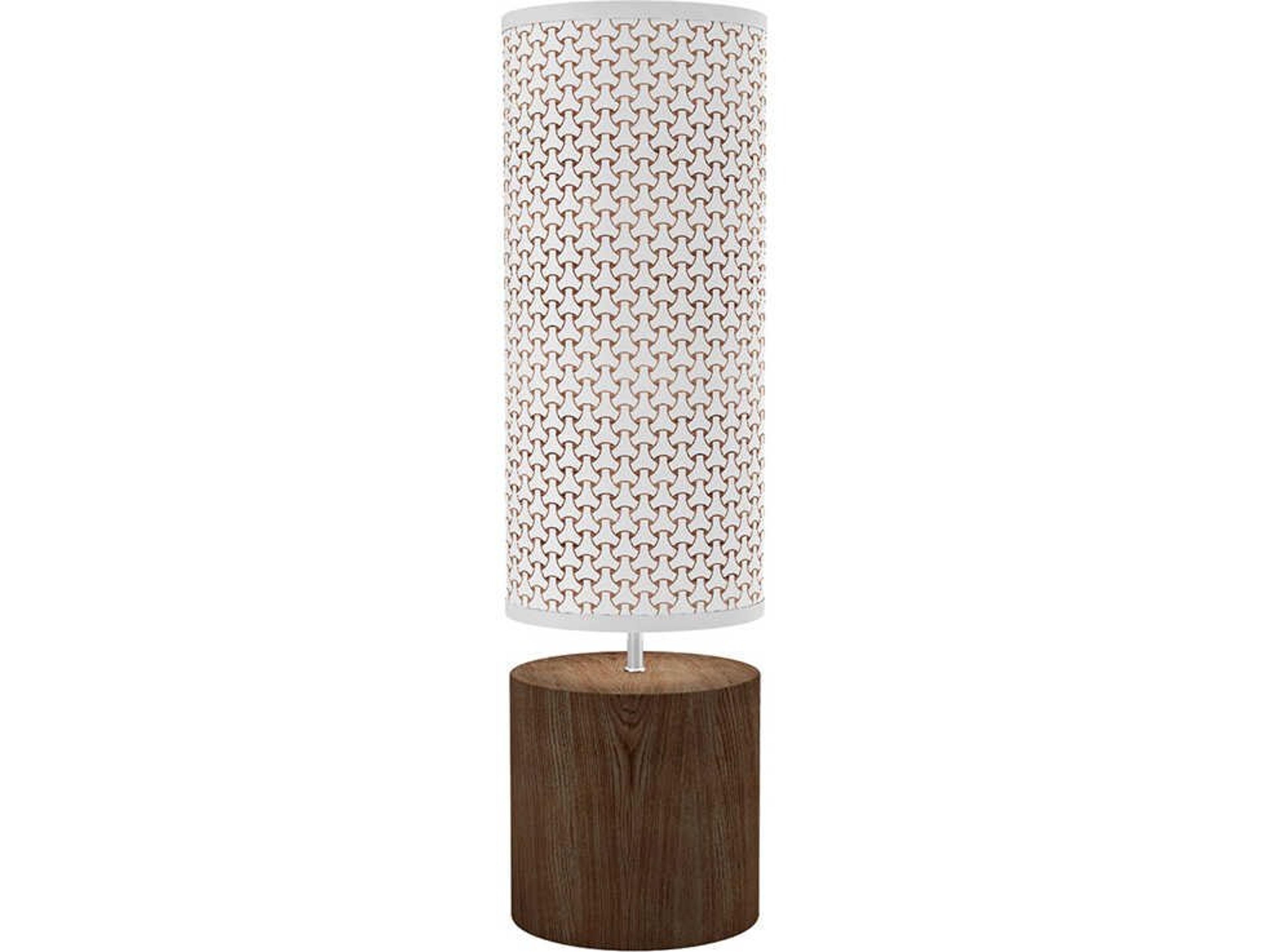 jefdesigns Basket Weave Printed Spin Brown Buffet Lamp