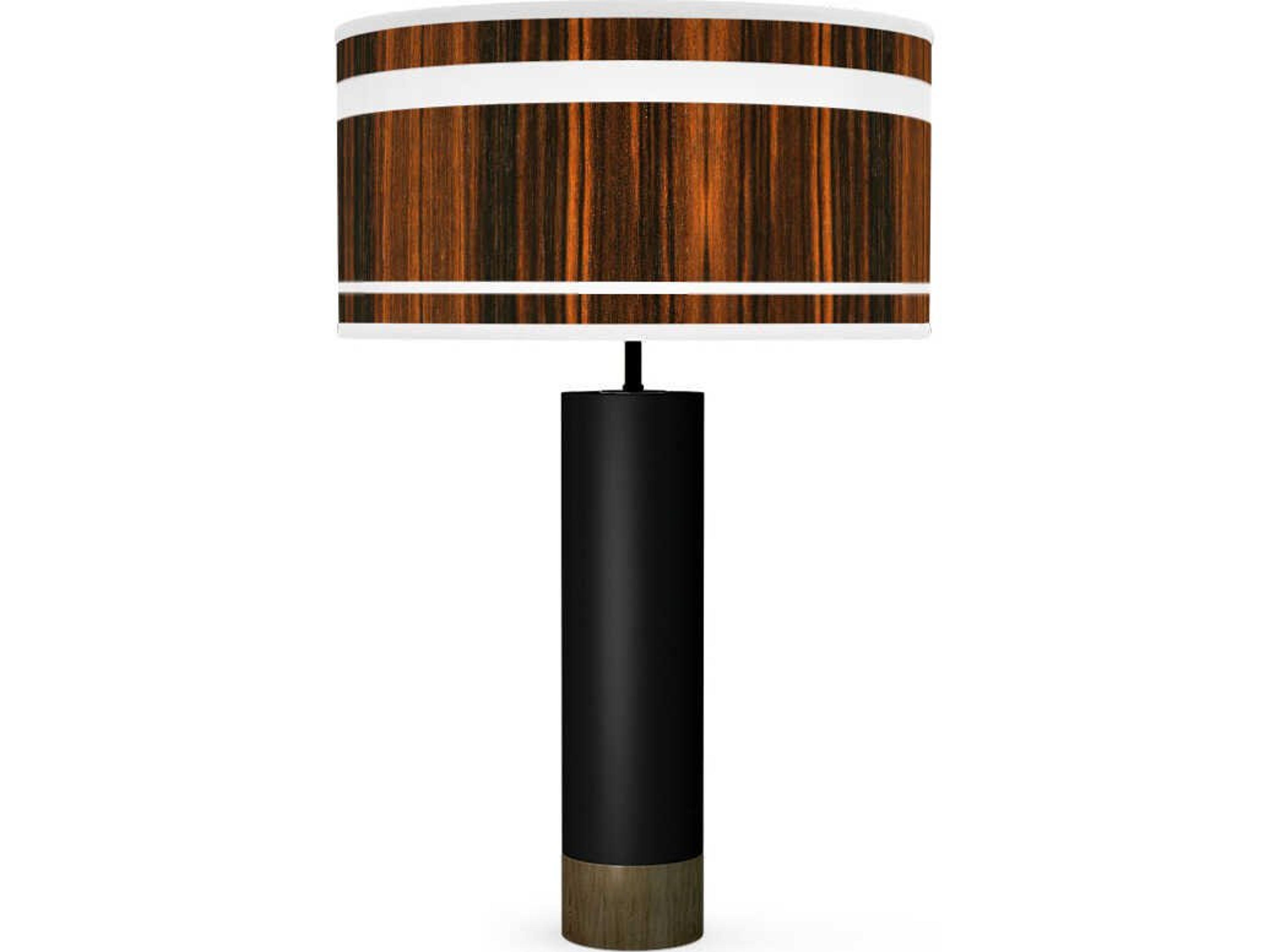 jefdesigns Band Printed Thad Black Buffet Lamp