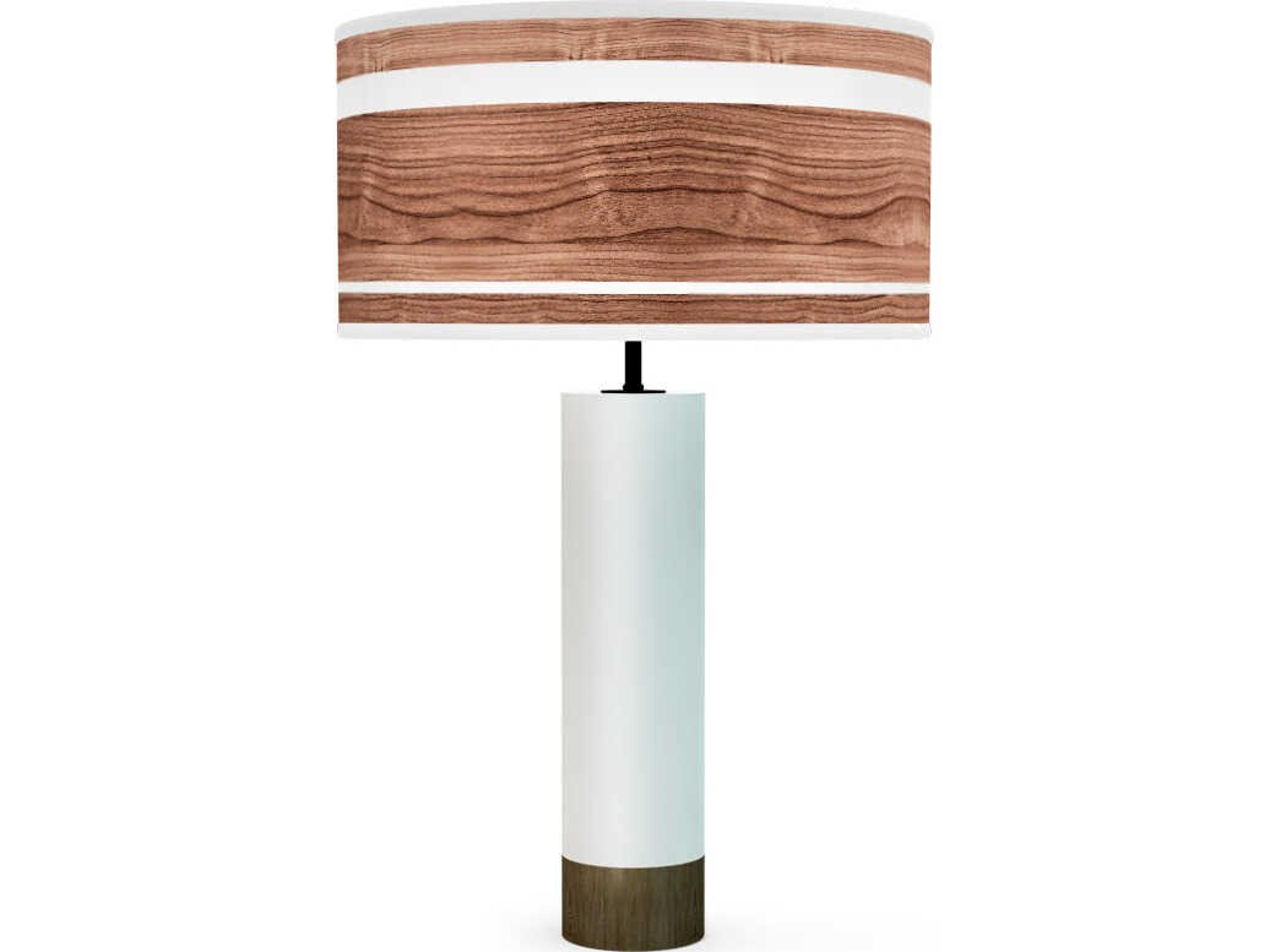 jefdesigns Band Printed Thad White Buffet Lamp