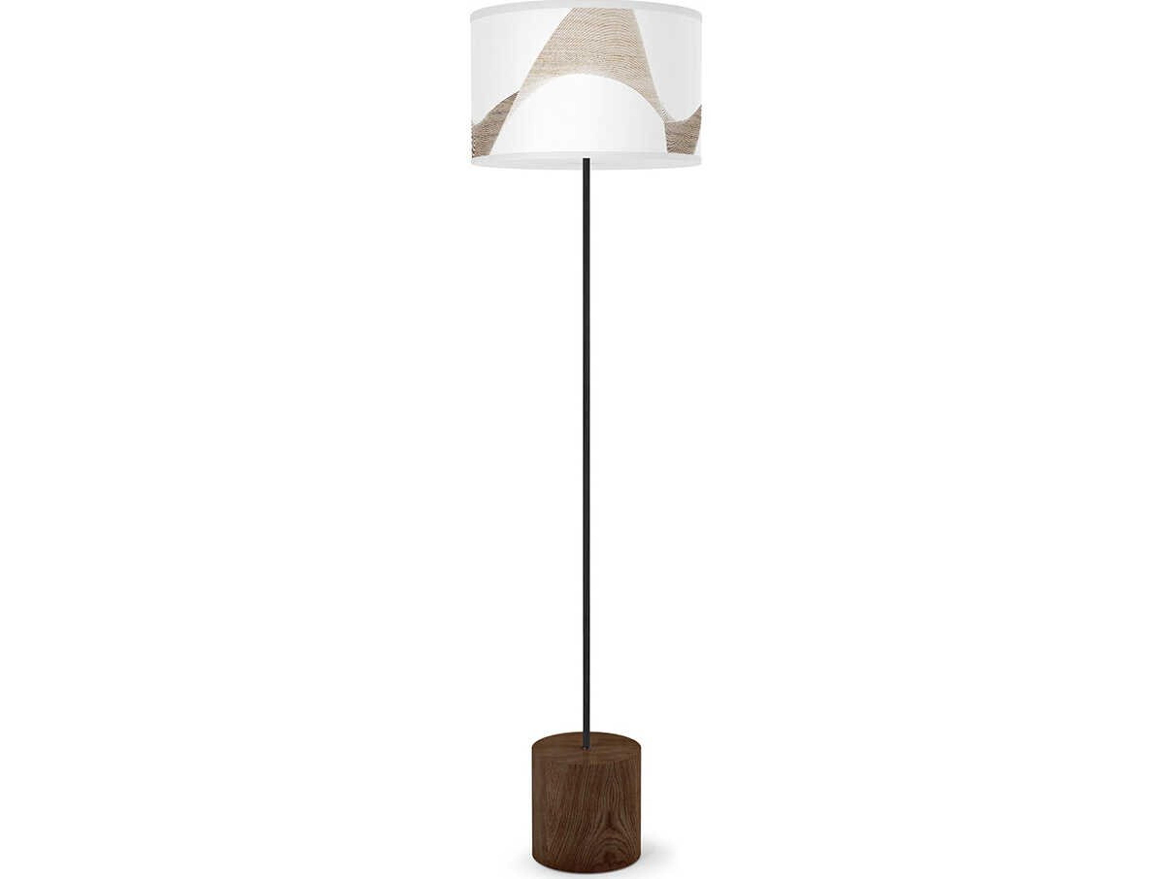 jefdesigns Wave Printed Brown Floor Lamp
