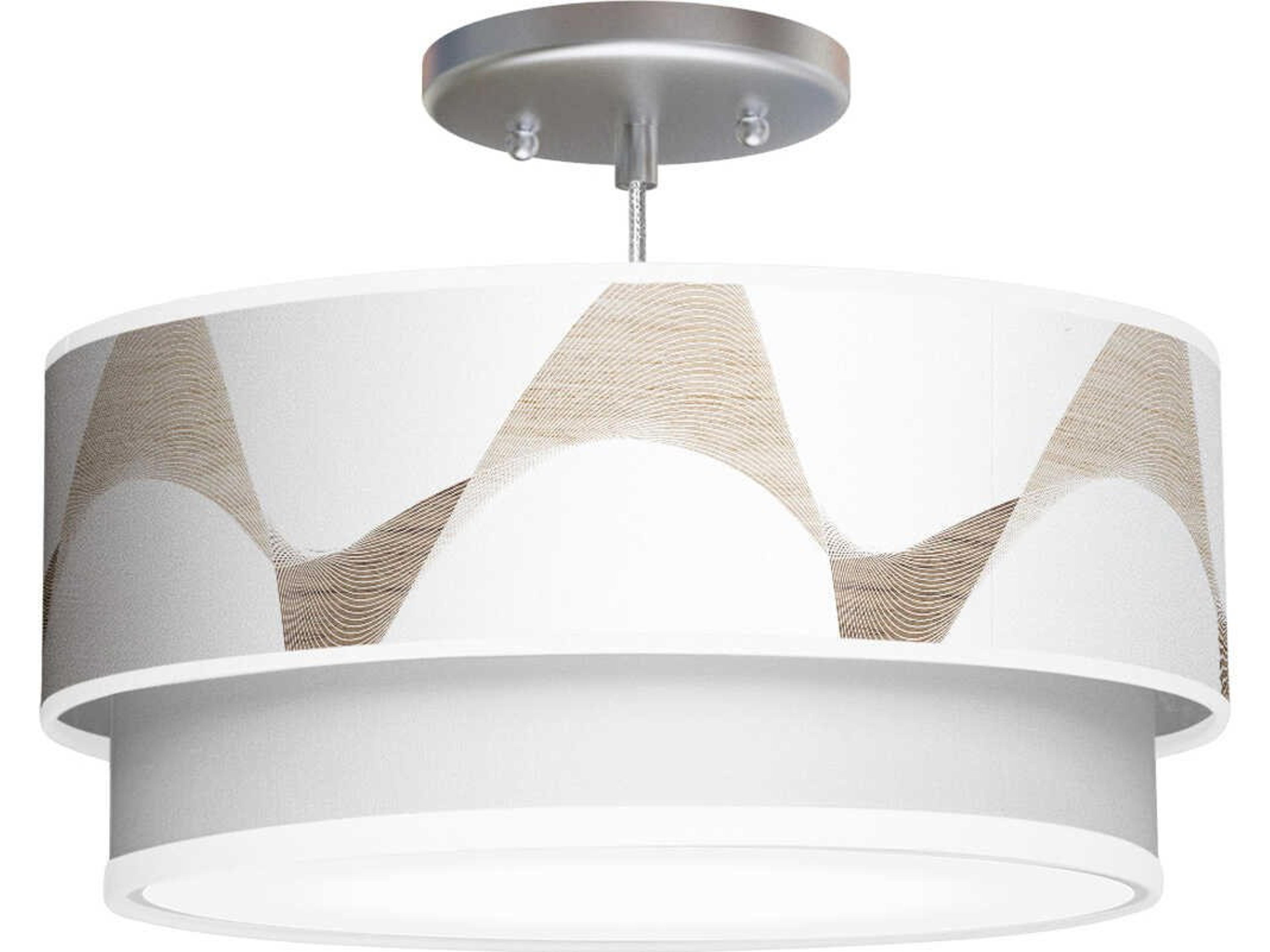 jefdesigns Wave Printed Luther 1-Light Brown Drum Tiered Pendant