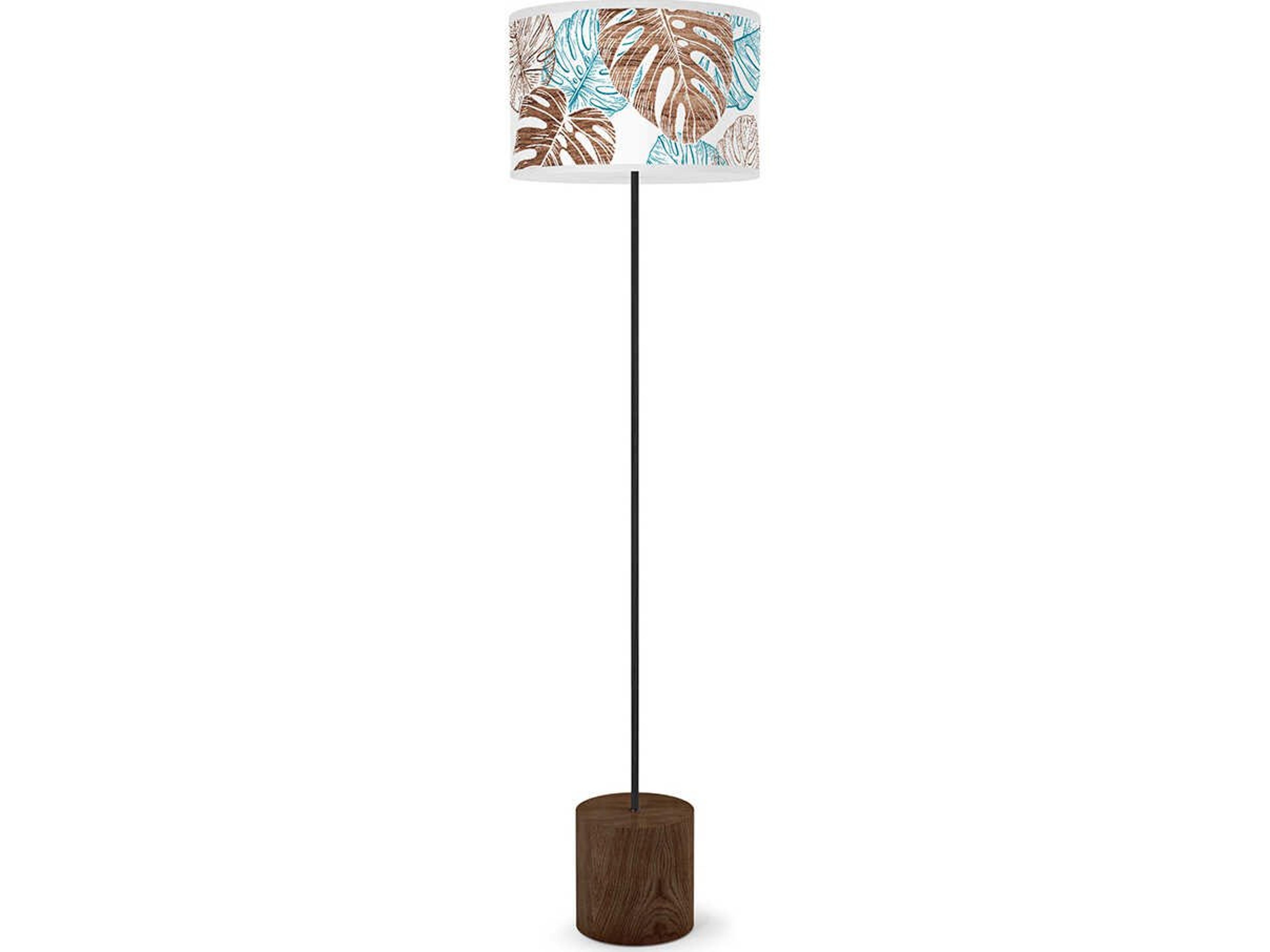jefdesigns Monstera Printed Blue Floor Lamp