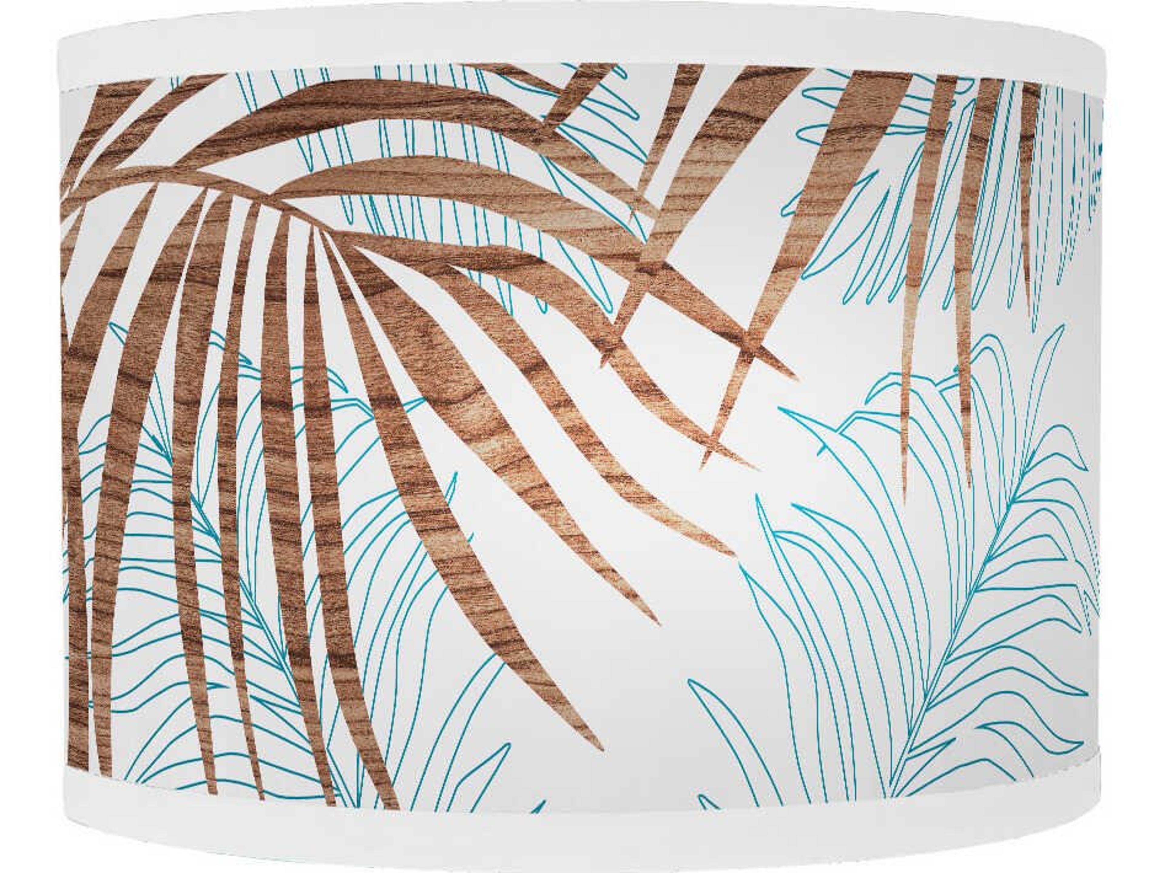 jefdesigns Palm Printed Lyle 1-Light Blue Wall Sconce