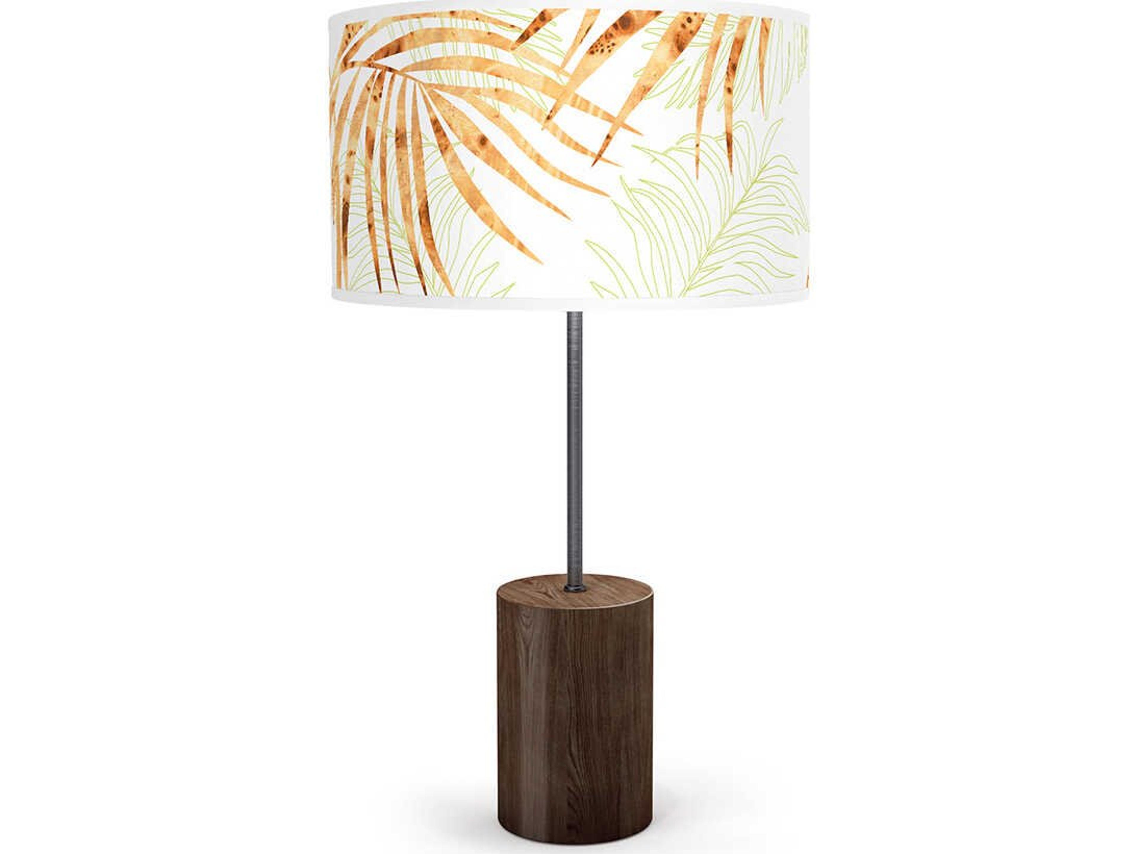 jefdesigns Palm Printed Chuck Green Buffet Lamp