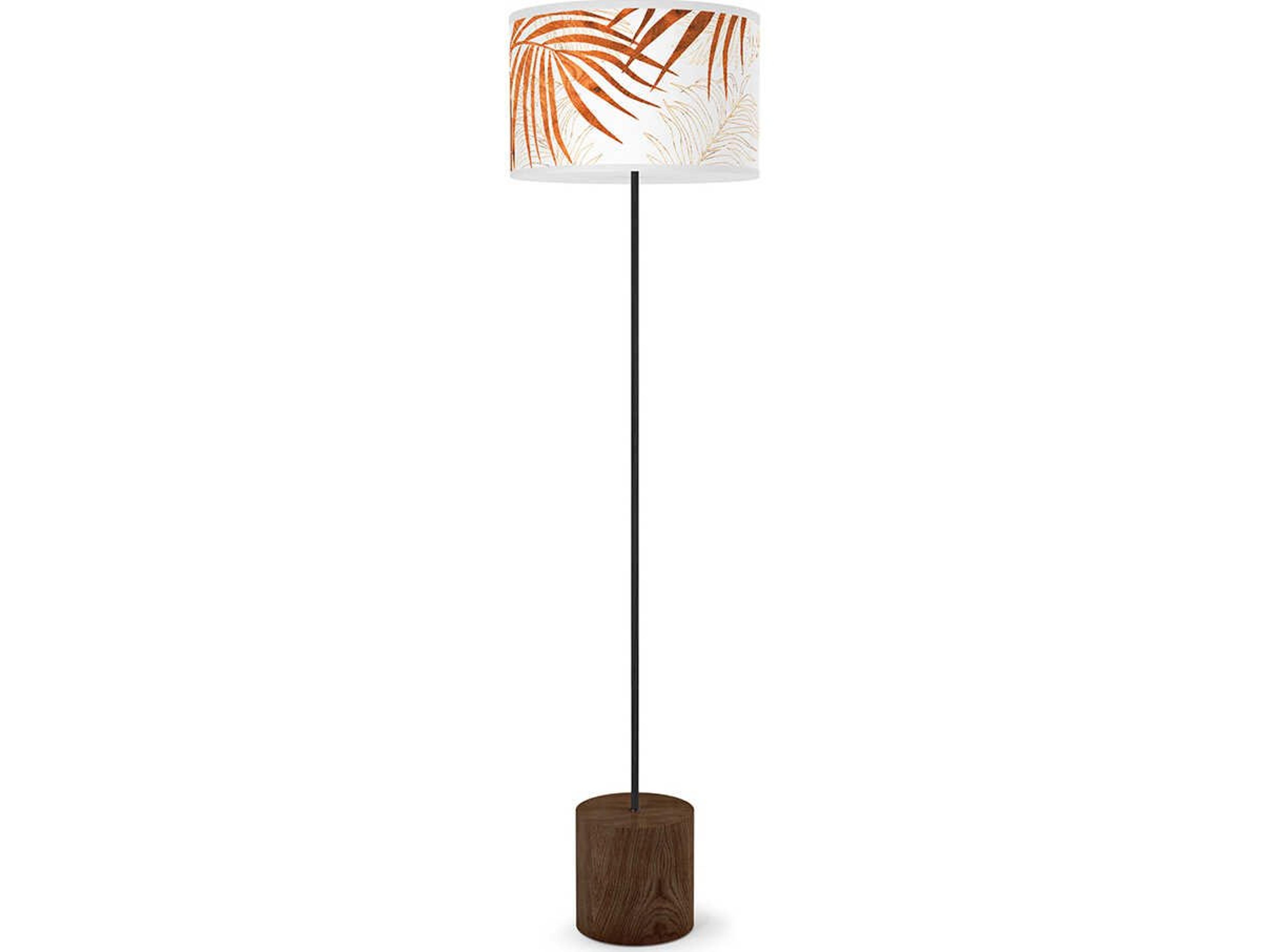 jefdesigns Palm Printed Brown Floor Lamp