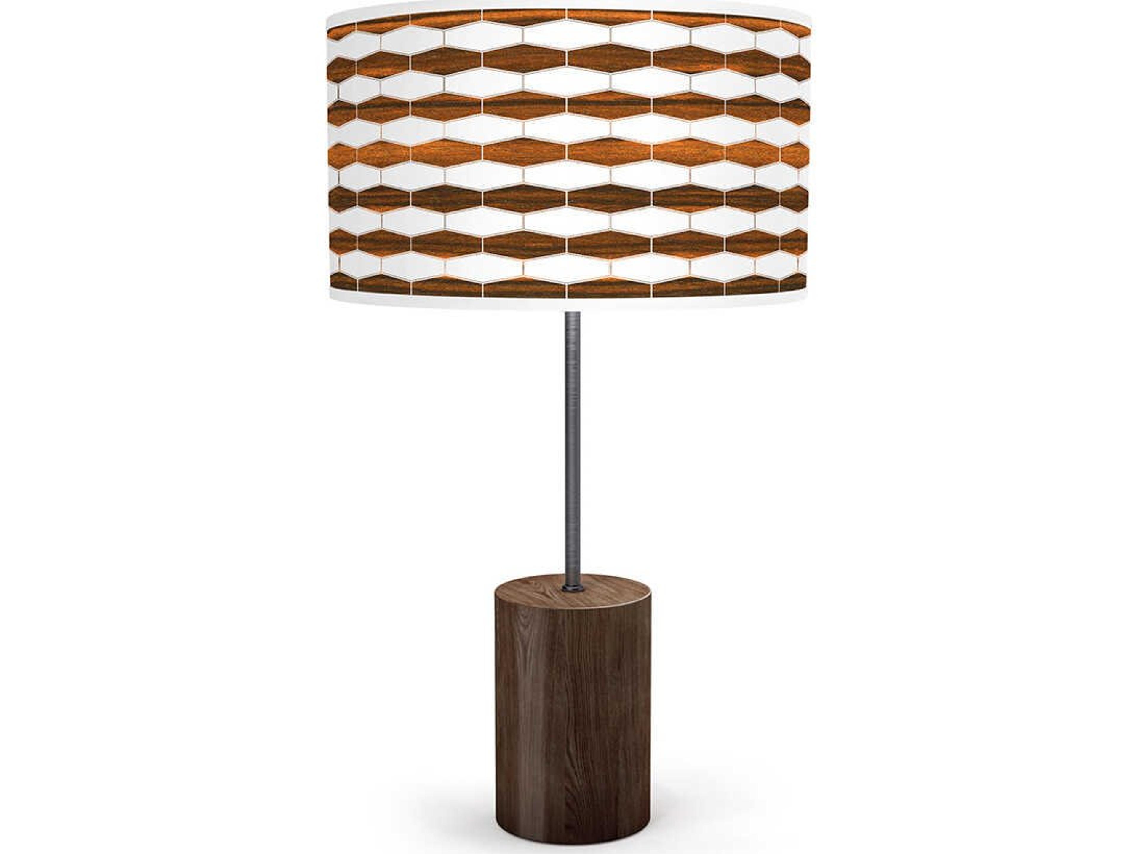 jefdesigns Weave Printed Chuck Ebony Buffet Lamp