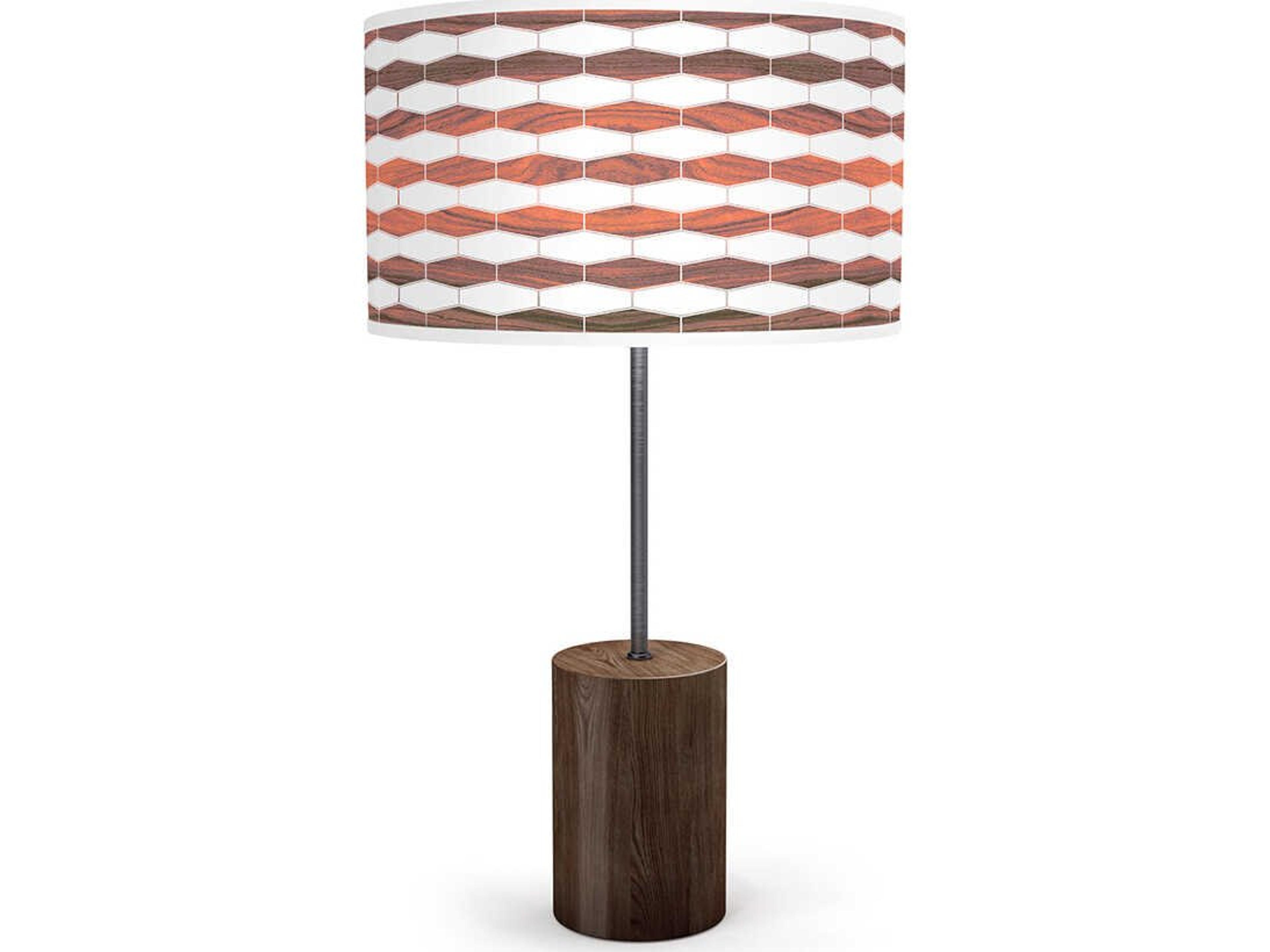 jefdesigns Weave Printed Chuck Rose Buffet Lamp