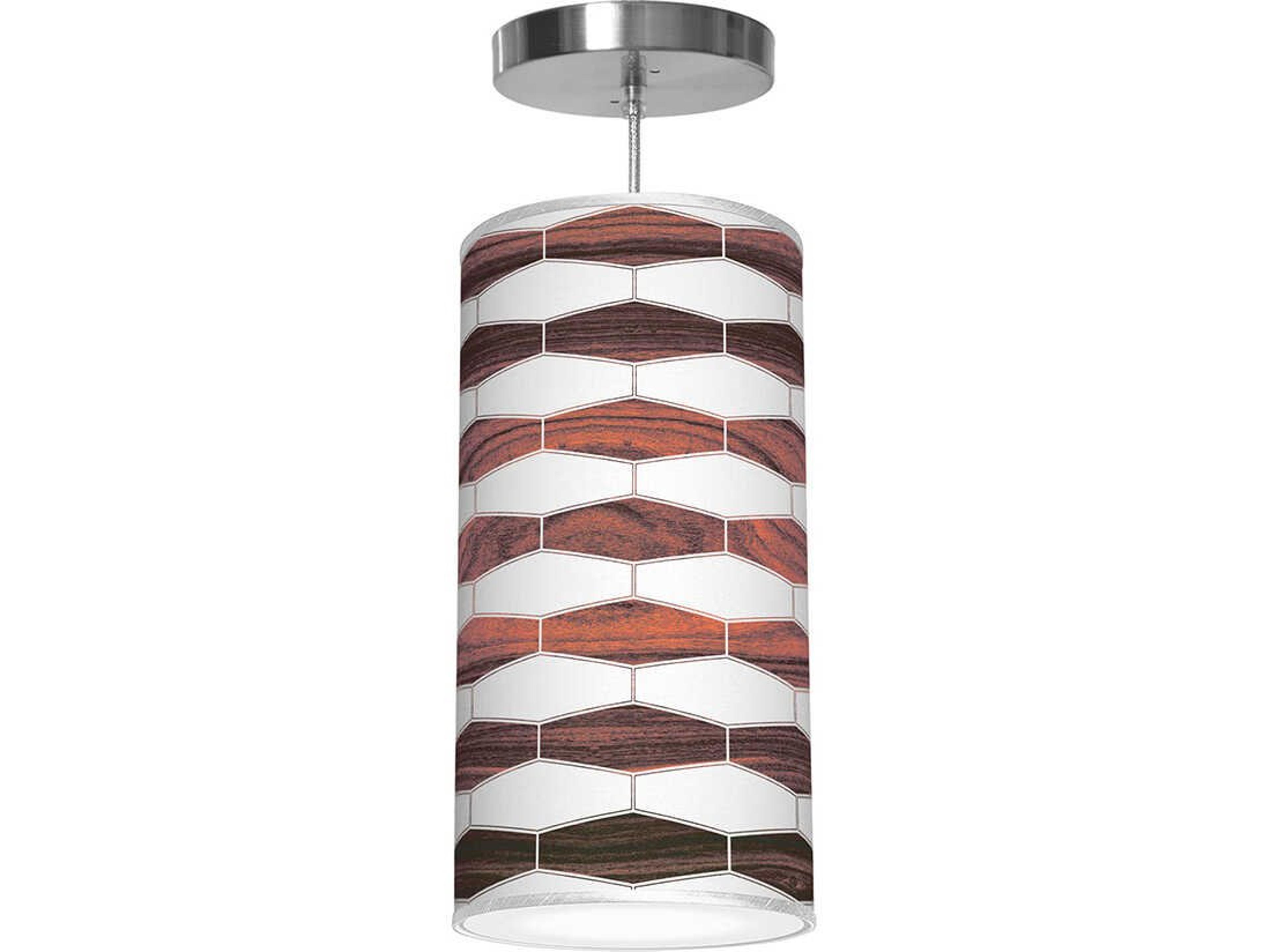 jefdesigns Weave Printed Lisha 1-Light Rose Cylinder Mini Pendant