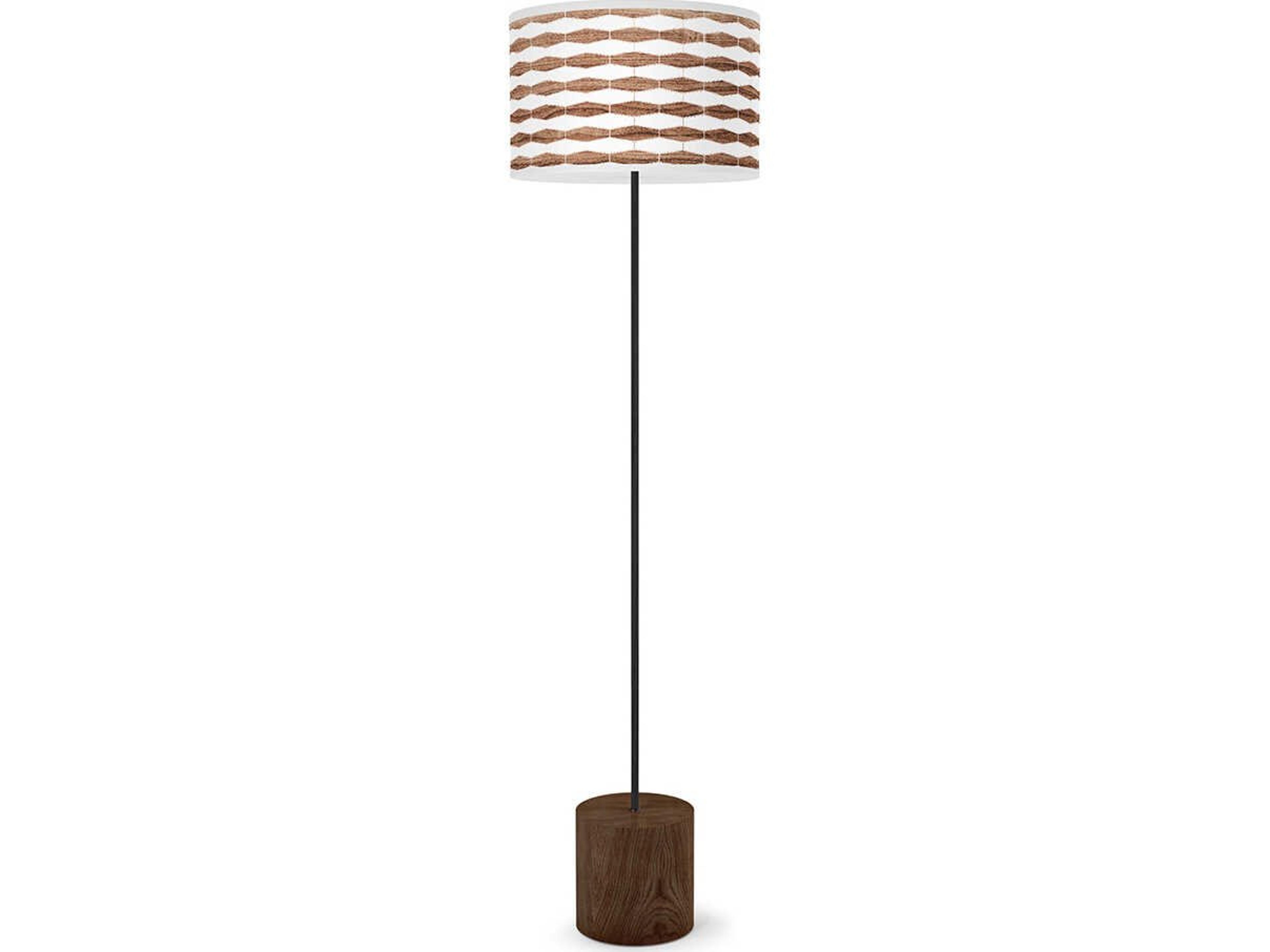 jefdesigns Weave Printed Walnut Floor Lamp