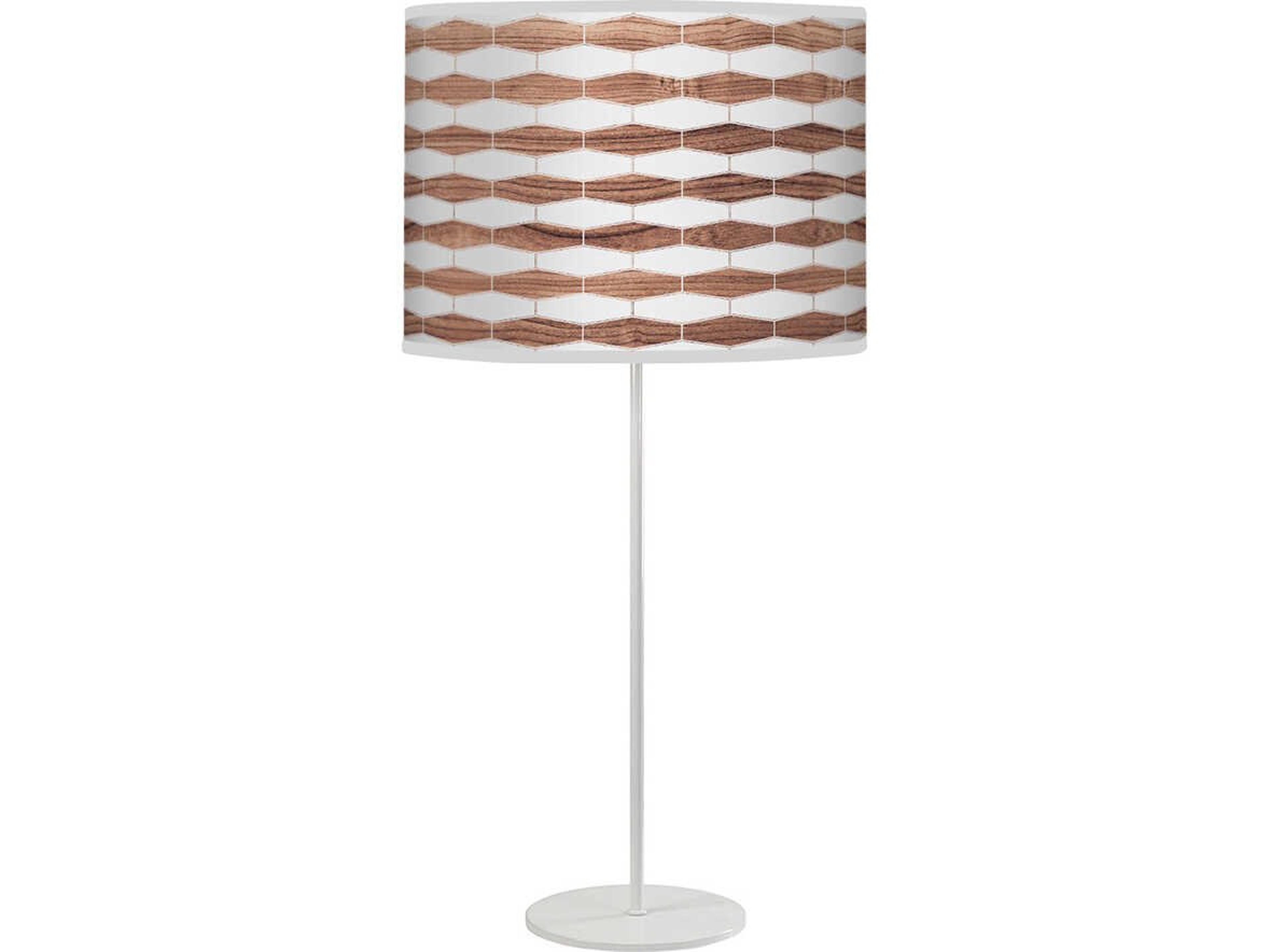 jefdesigns Weave Printed Tyler Walnut Table Lamp