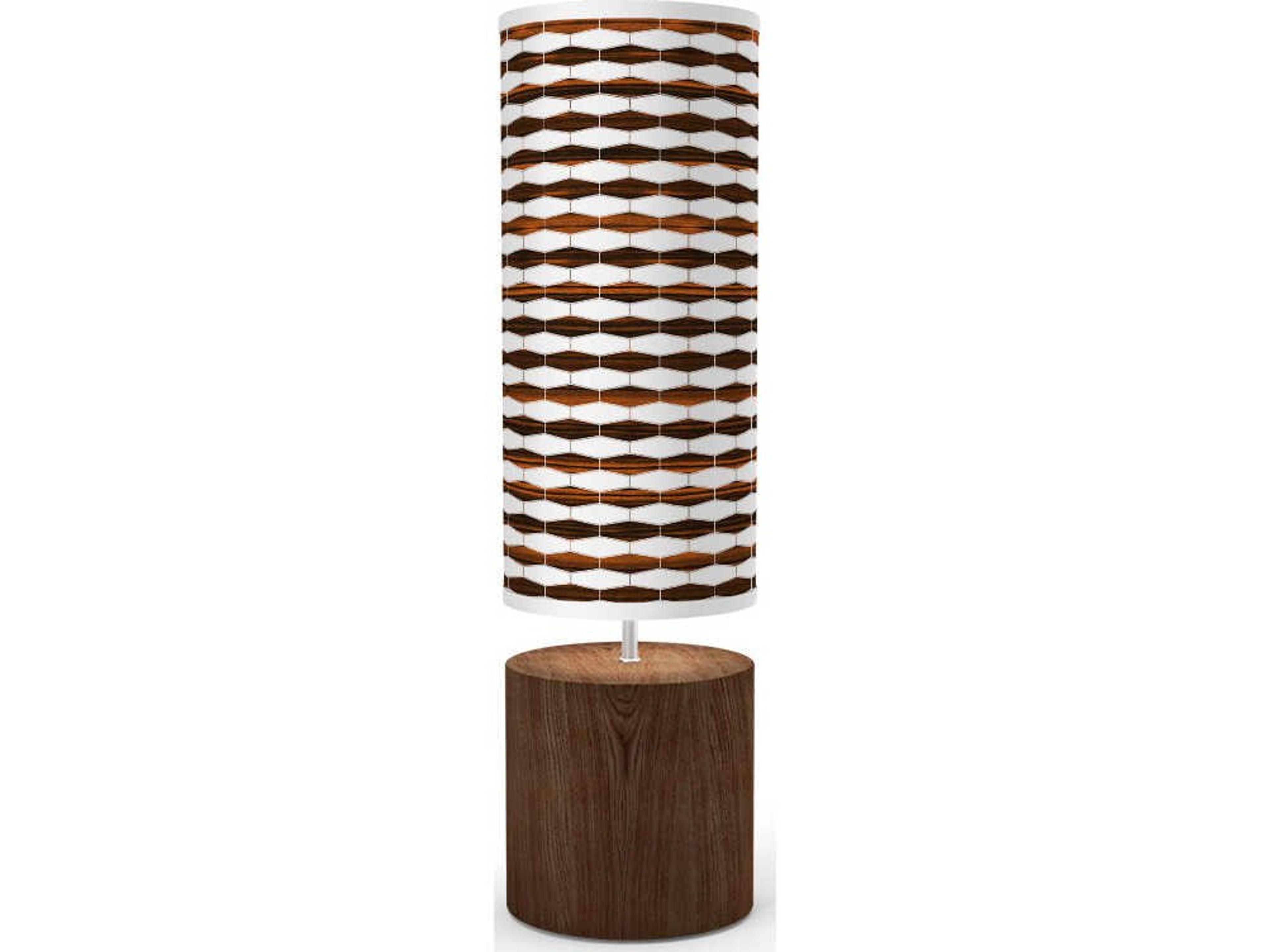 jefdesigns Weave Printed Spin Brown Buffet Lamp