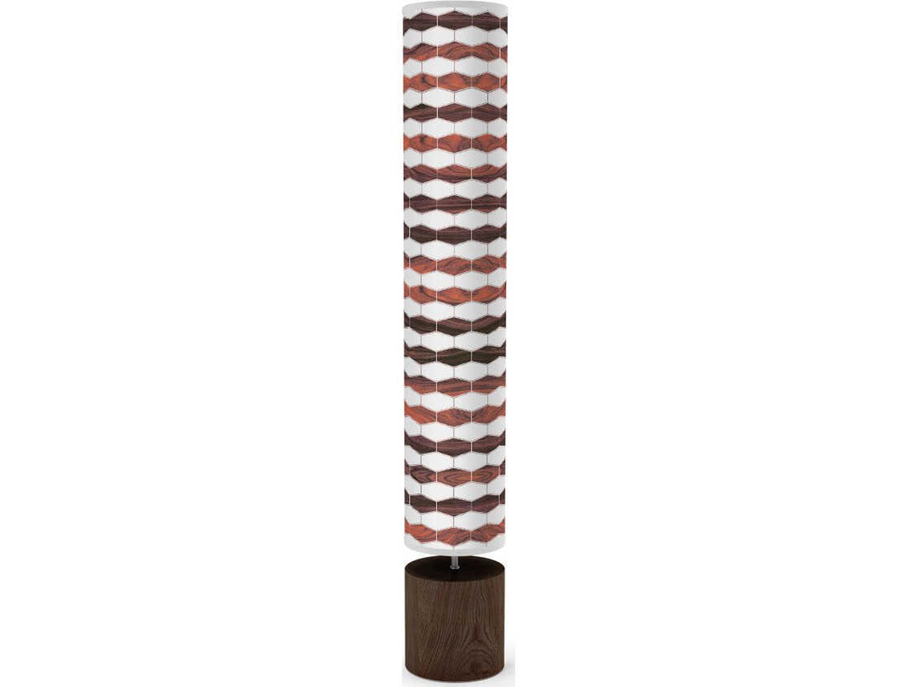 jefdesigns Weave Printed Spin Brown Floor Lamp