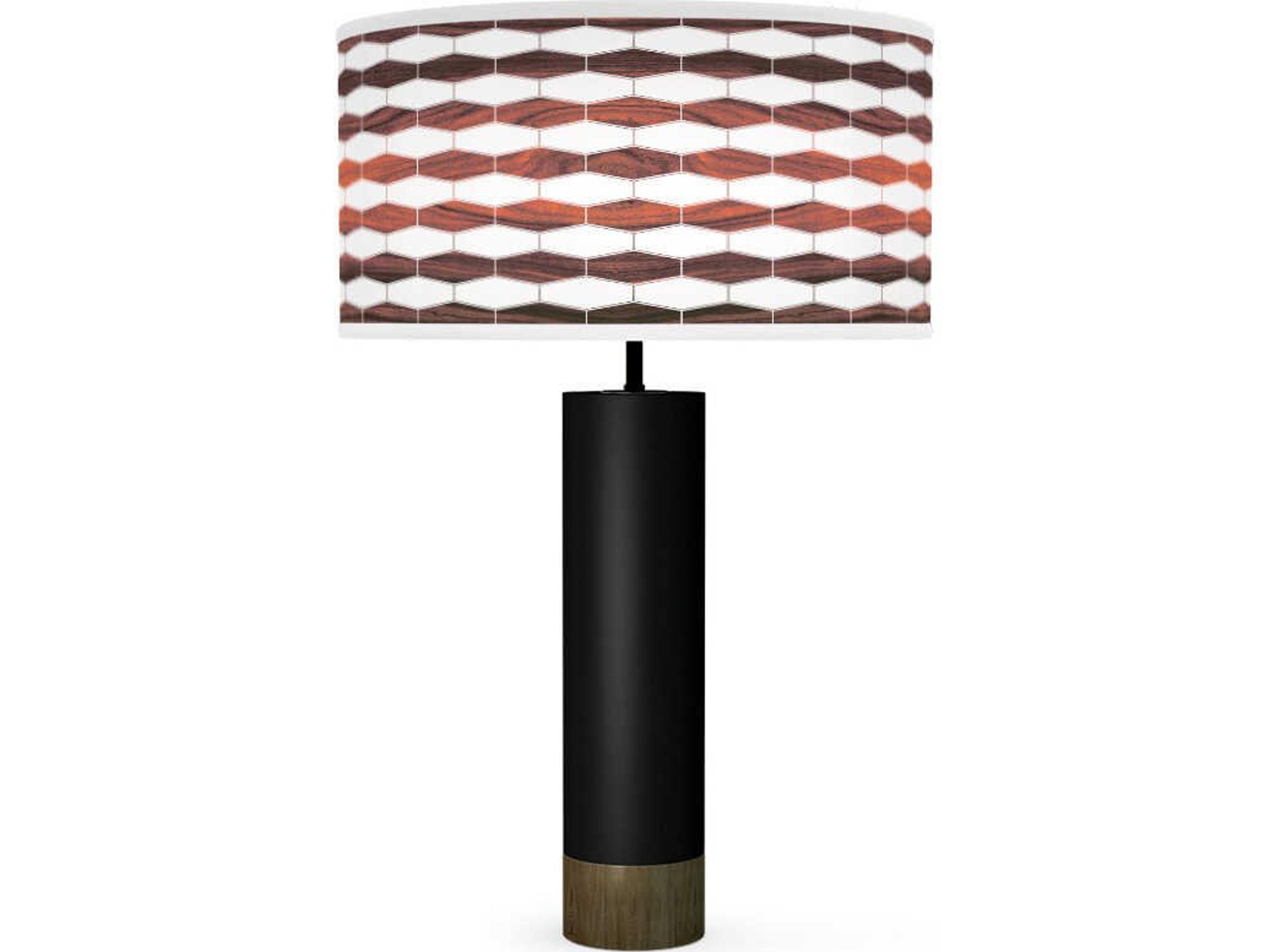 jefdesigns Weave Printed Thad Black Buffet Lamp