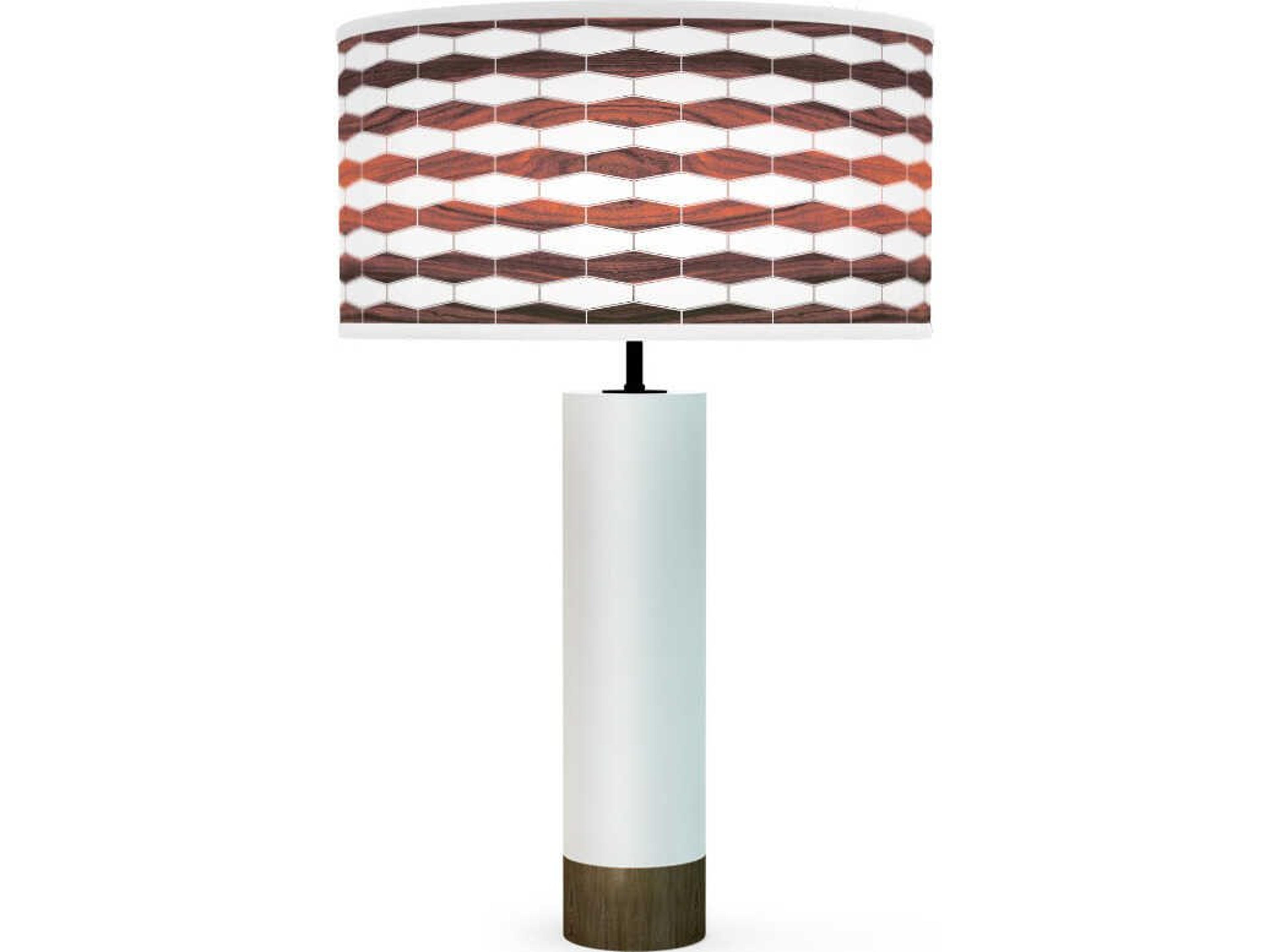 jefdesigns Weave Printed Thad White Buffet Lamp