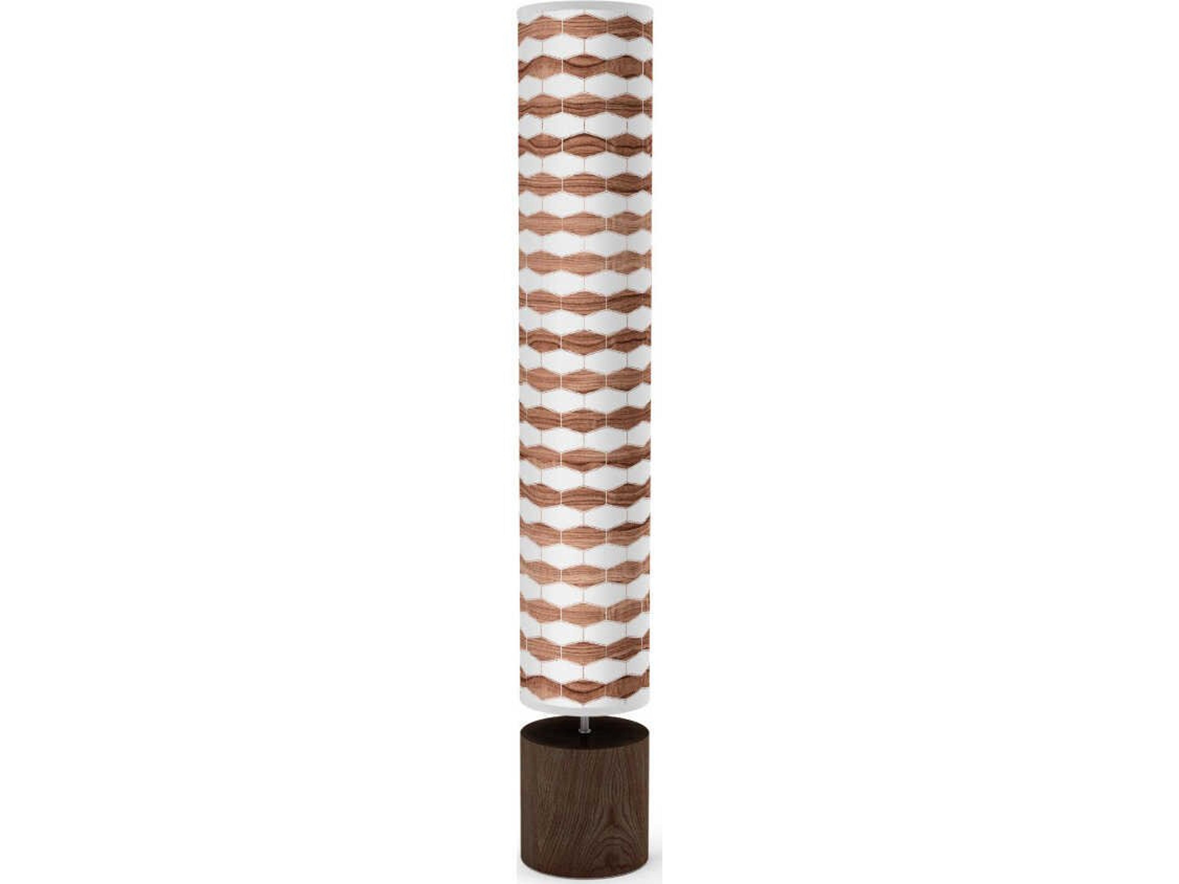 jefdesigns Weave Printed Spin Brown Floor Lamp