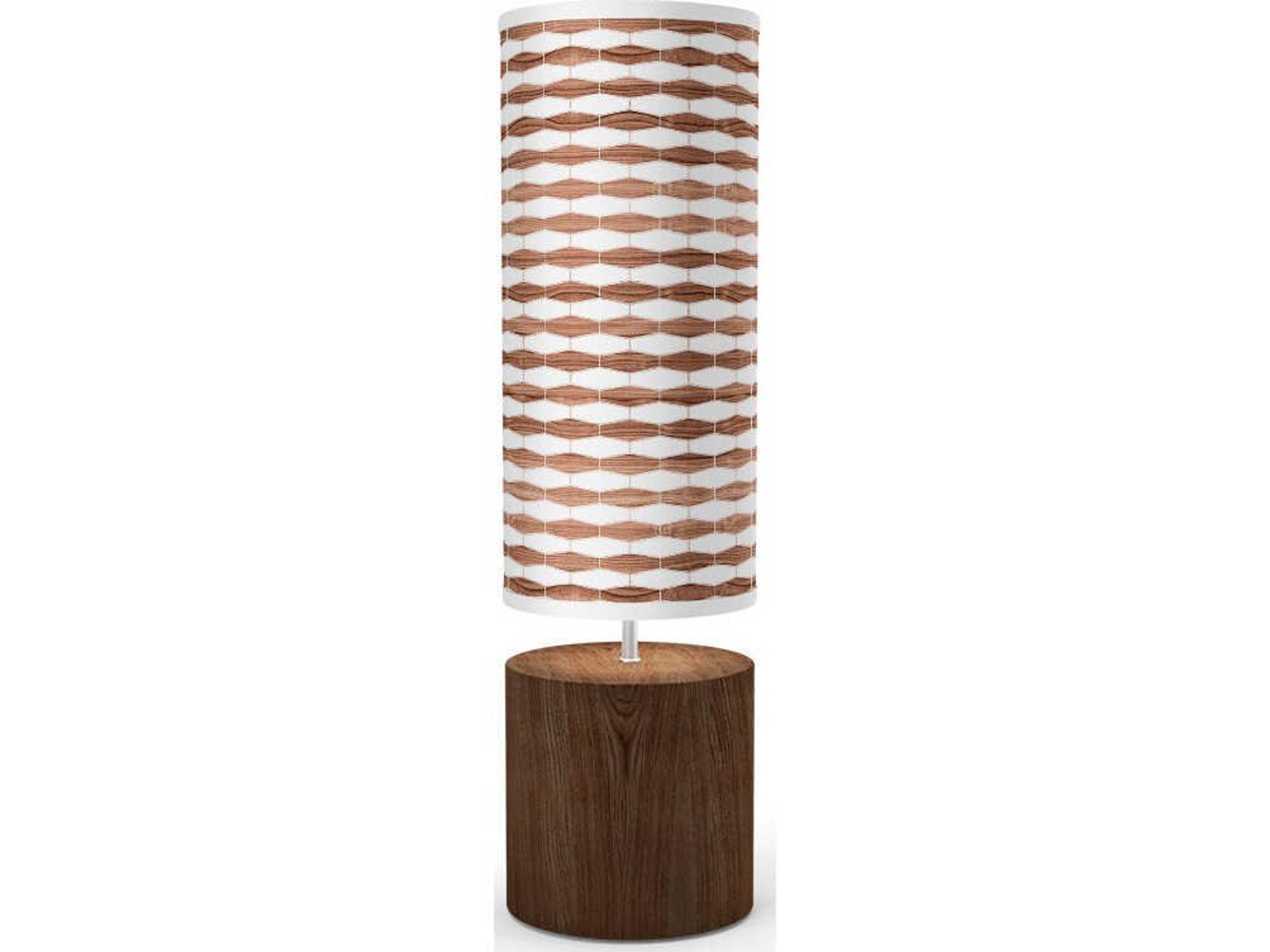 jefdesigns Weave Printed Spin Brown Buffet Lamp
