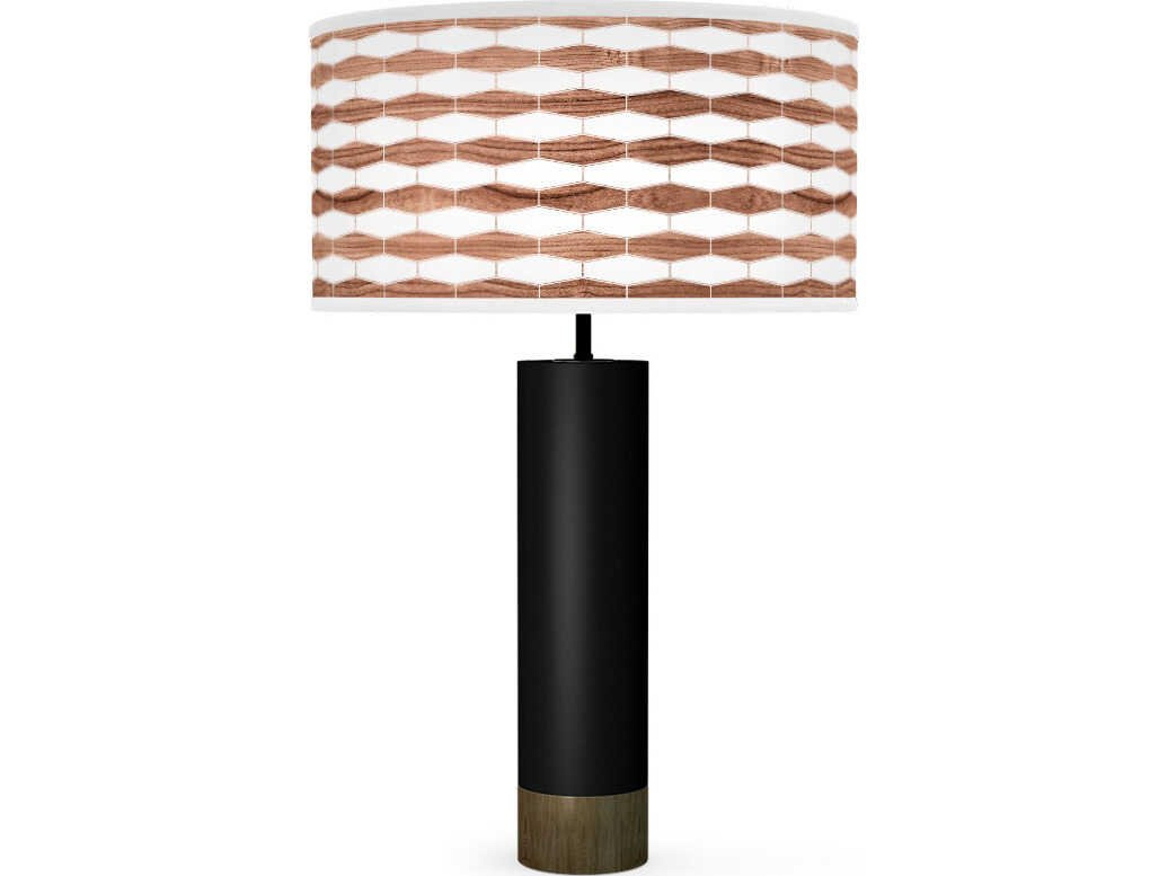 jefdesigns Weave Printed Thad Black Buffet Lamp