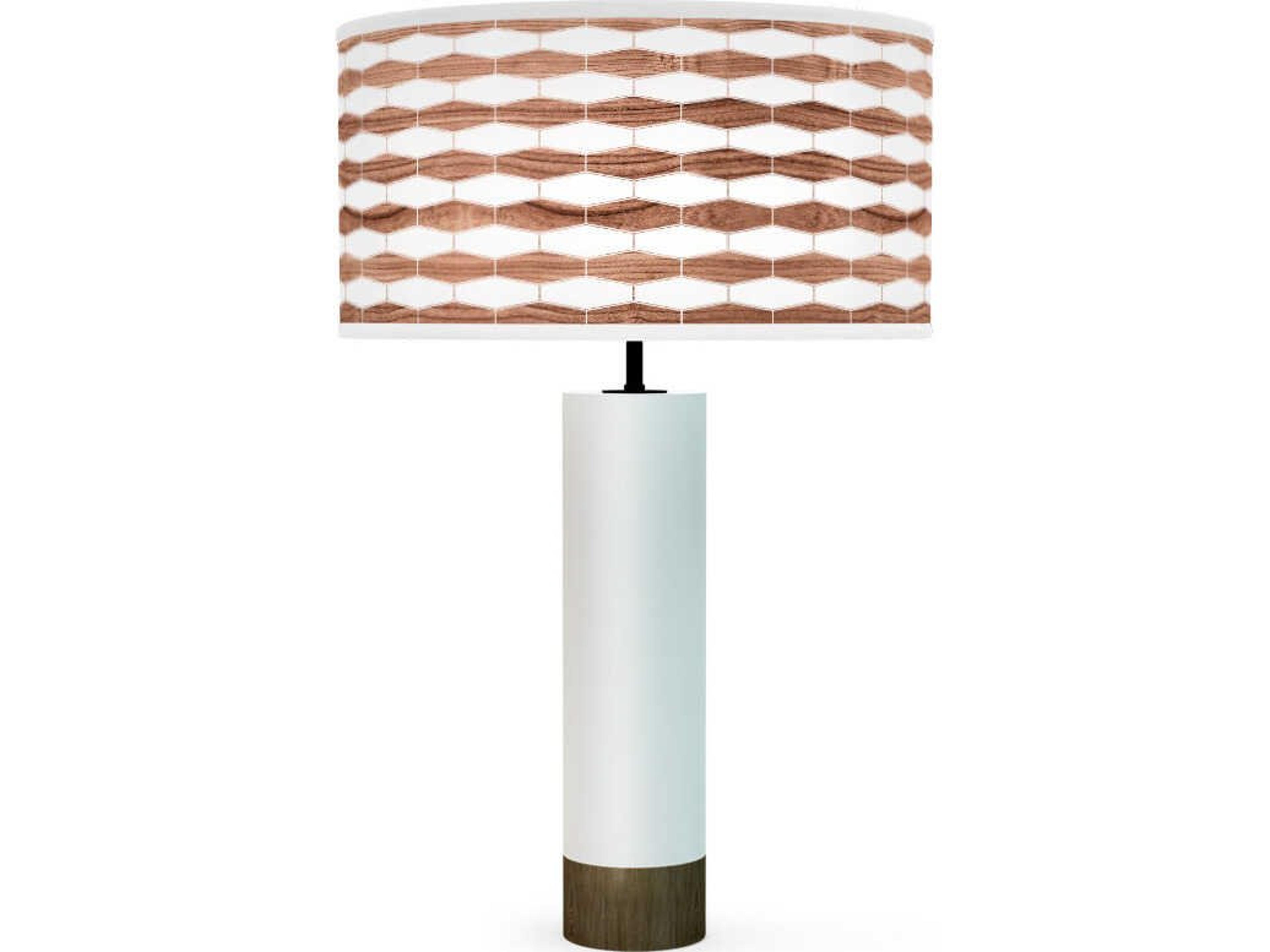 jefdesigns Weave Printed Thad White Buffet Lamp