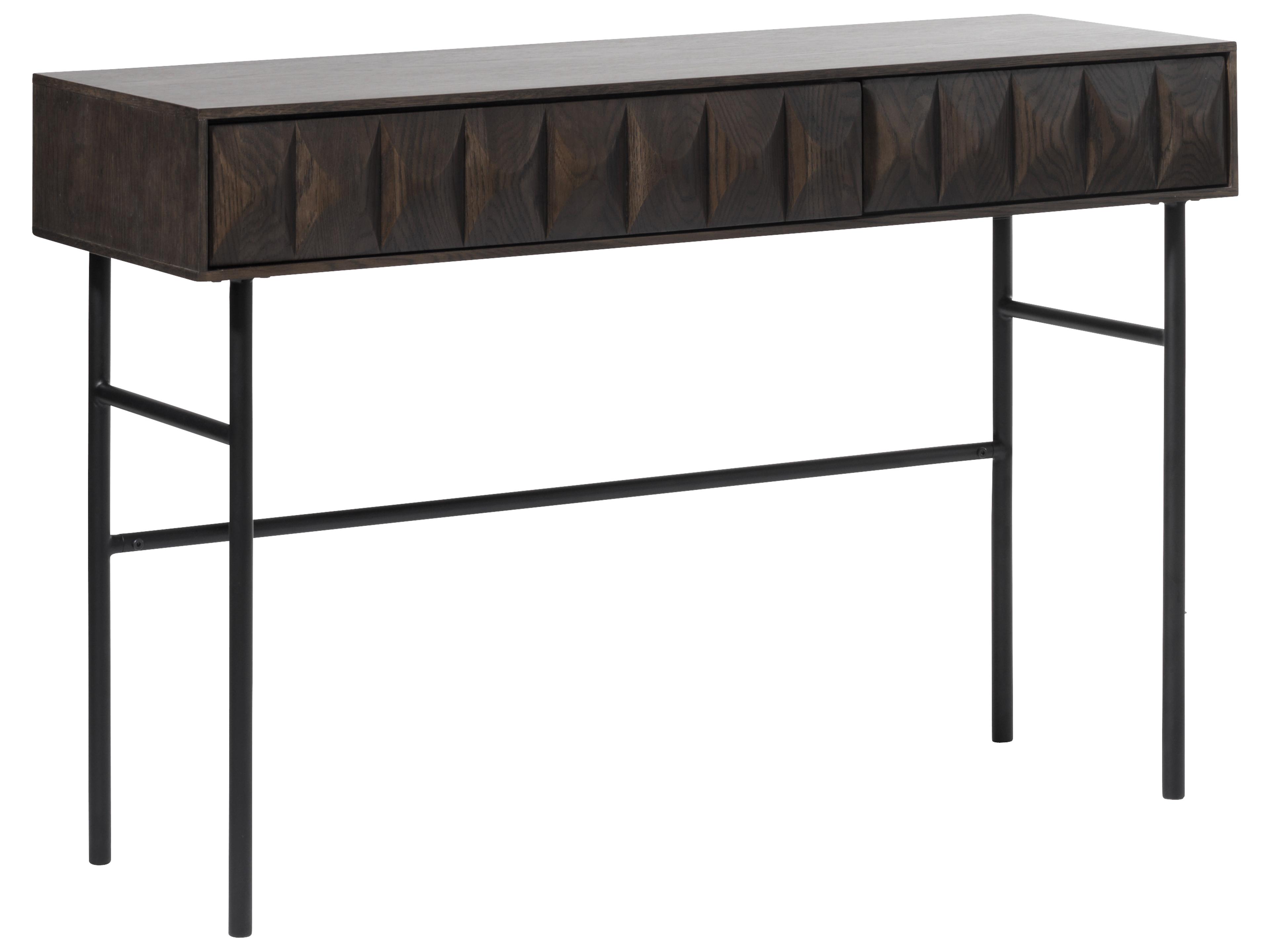 Unique Furniture Latina Rectangular Wood Black Oak Console Table