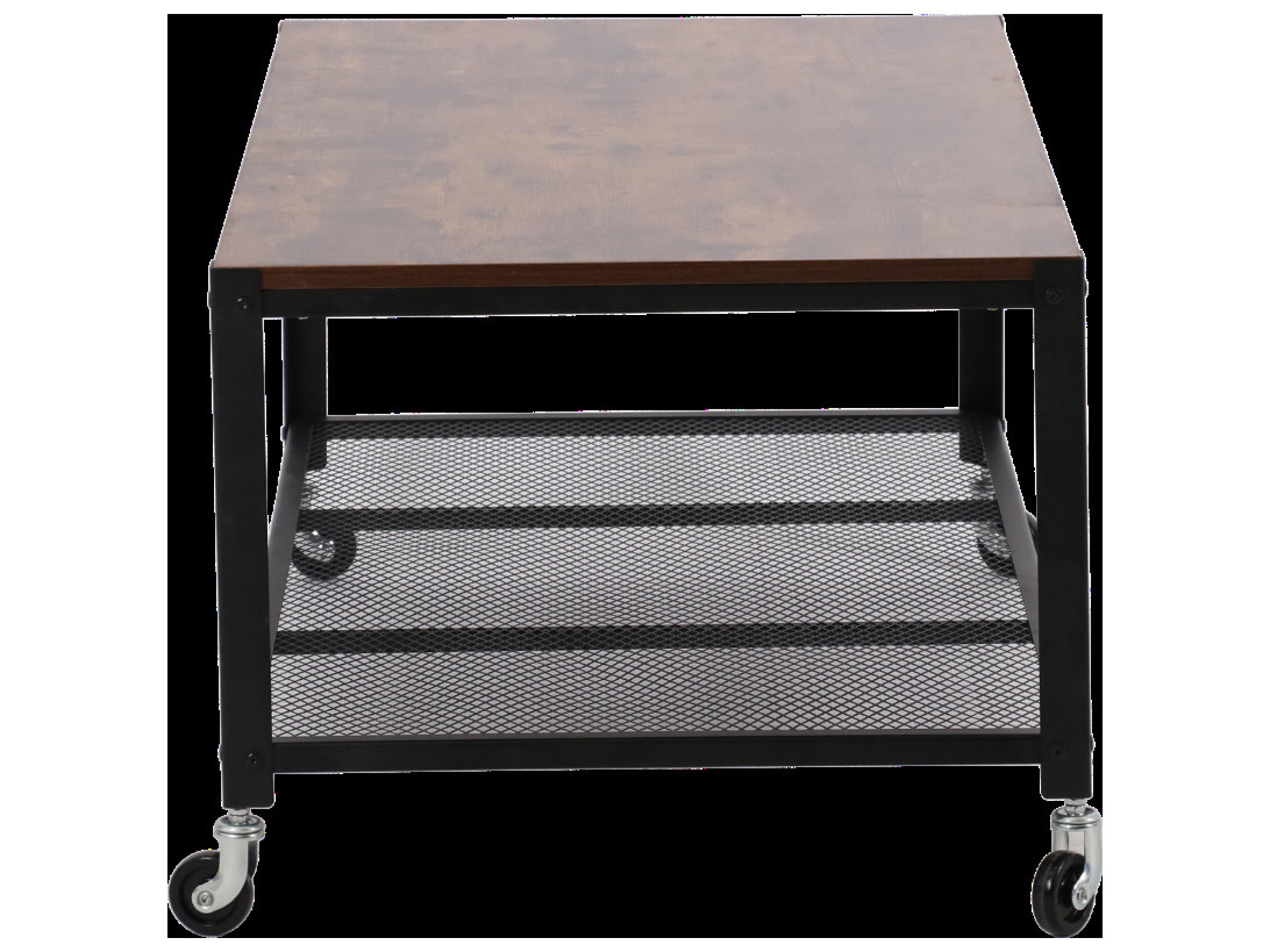 Unique Furniture Louis Rectangular Wood Black rustic Coffee Table