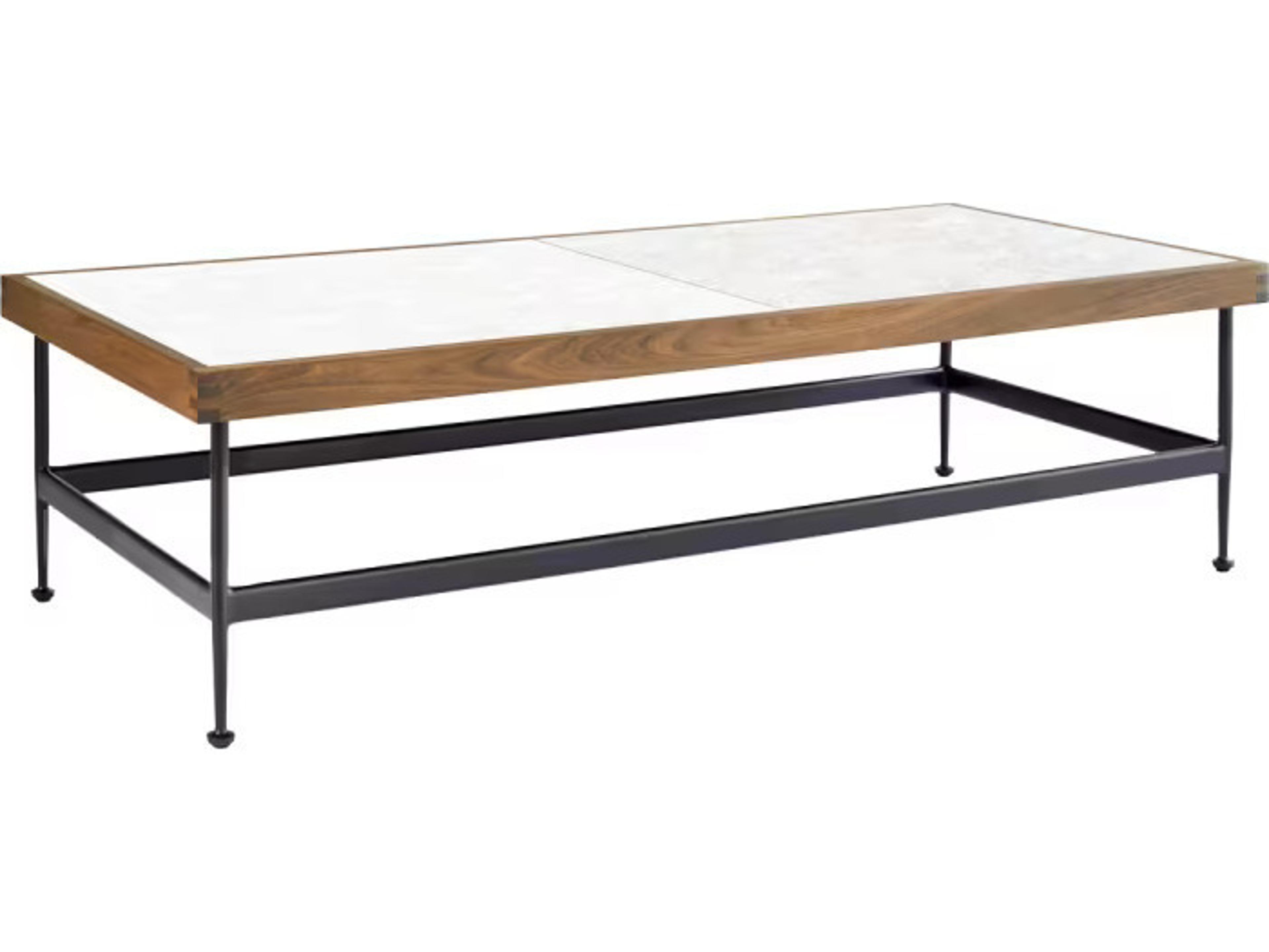 Jensen Outdoor Jett 60" x 25" Rect Coffee Table with White HPL Tops