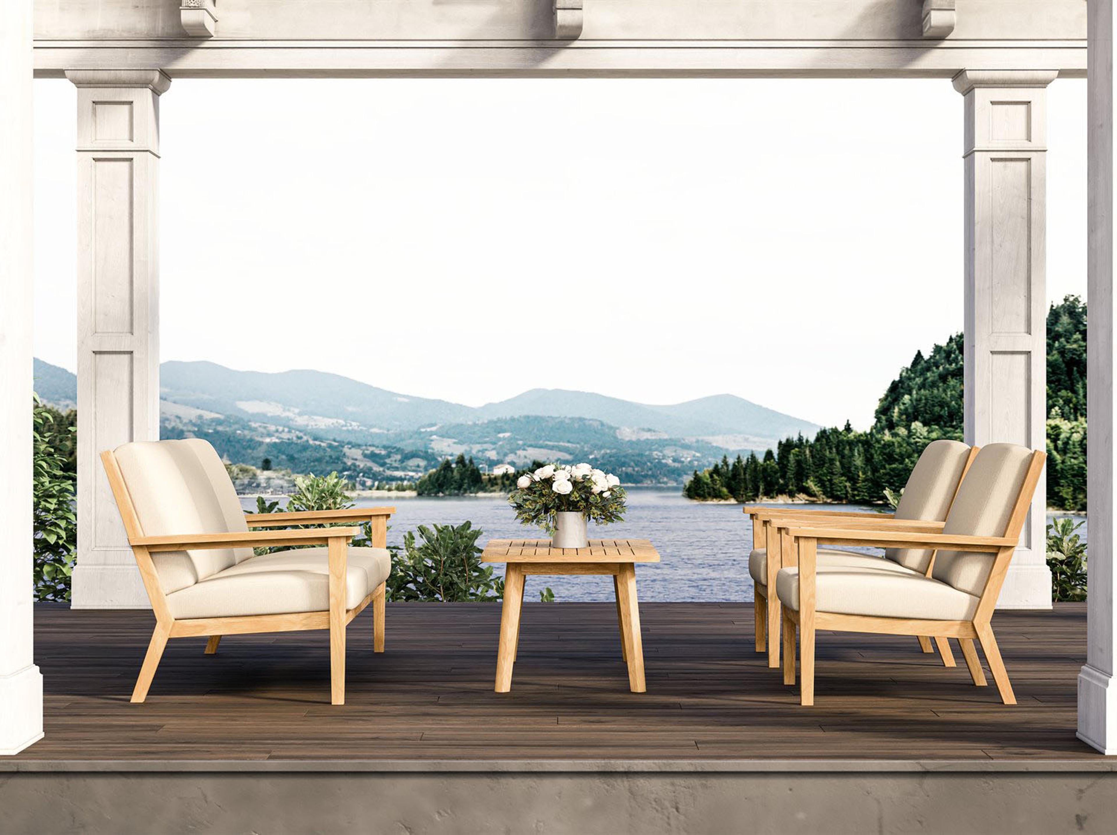 Jensen Outdoor Savannah Teak Conversation Patio Lounge Set