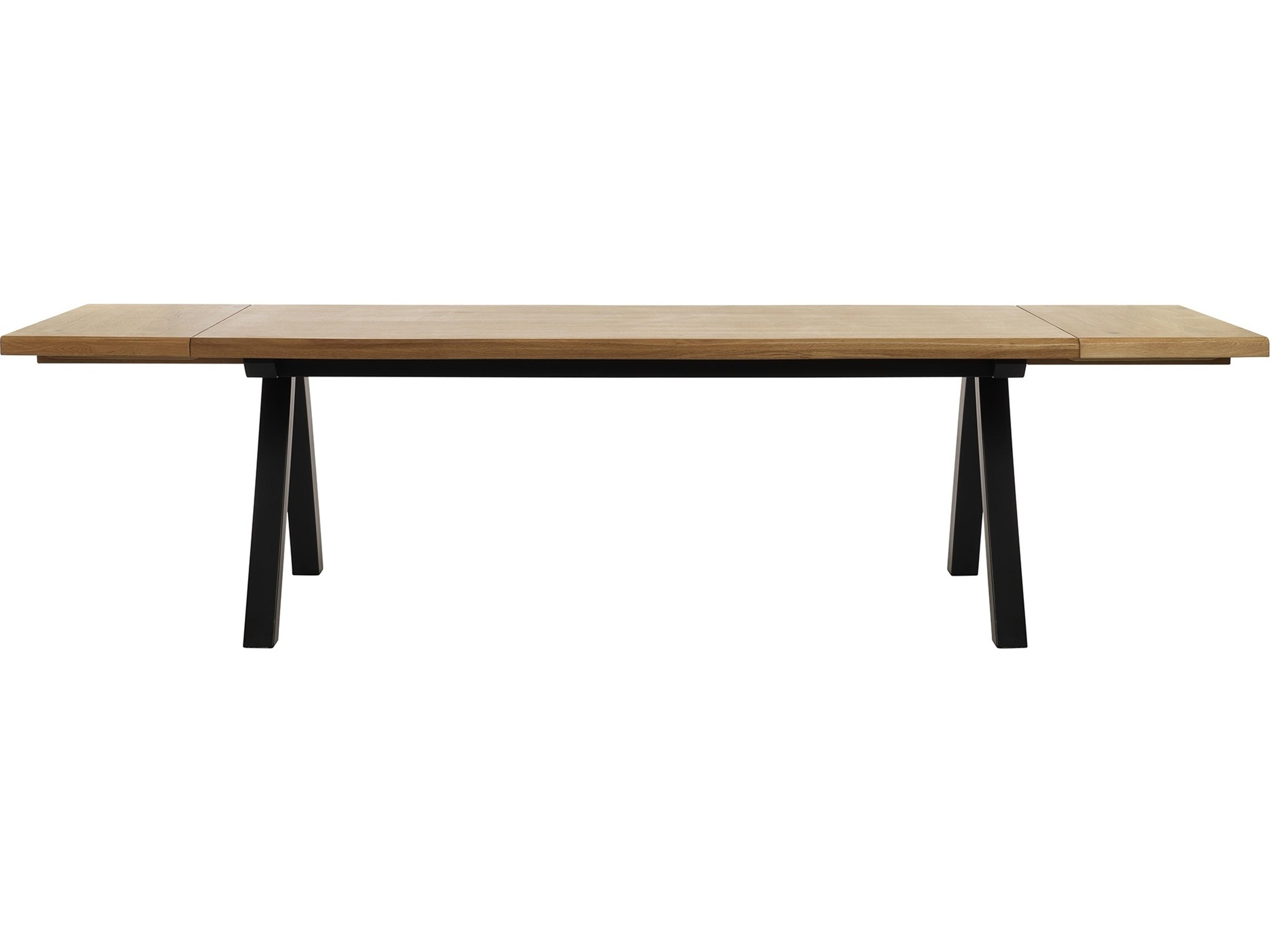 Unique Furniture Oliveto Rectangular Wood Wild Oak black Dining Table