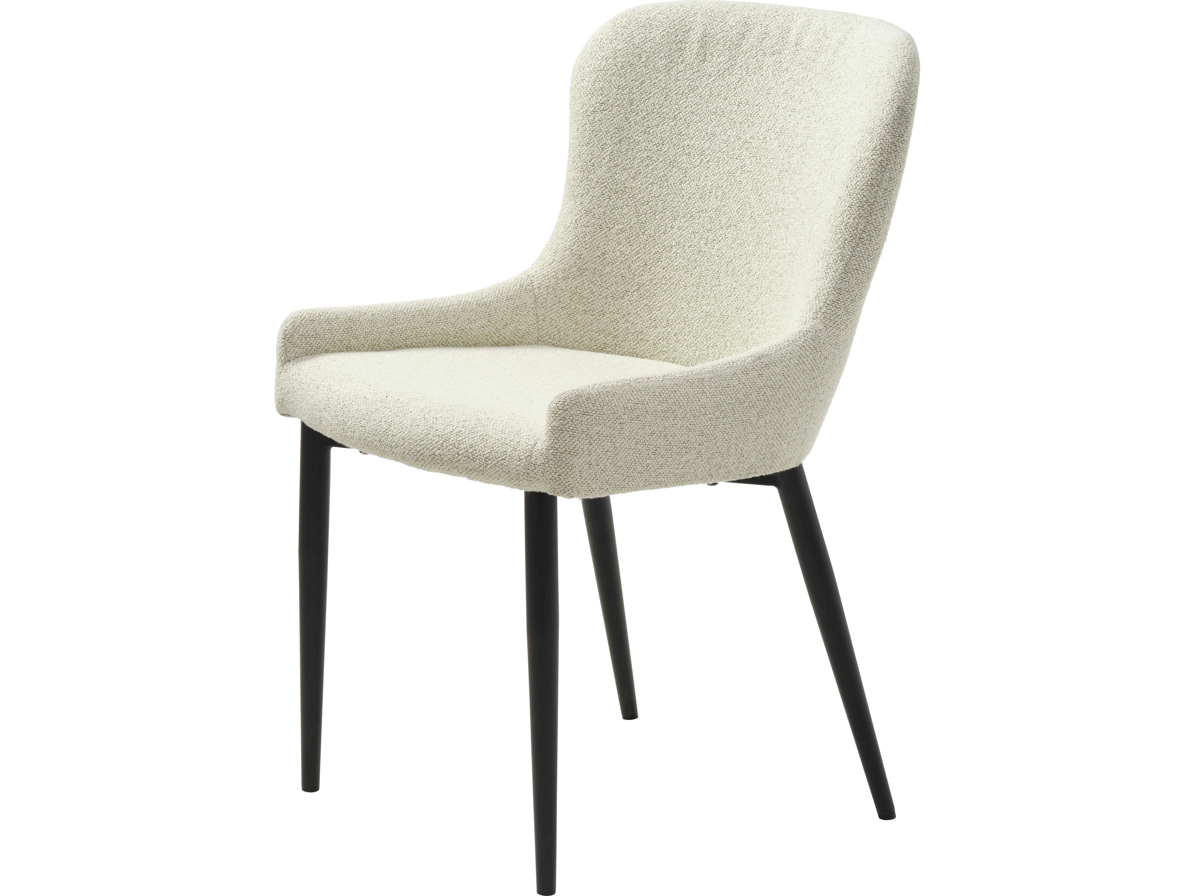 Unique Furniture Chairs White Upholstered Armless Dining Chair Set of 2