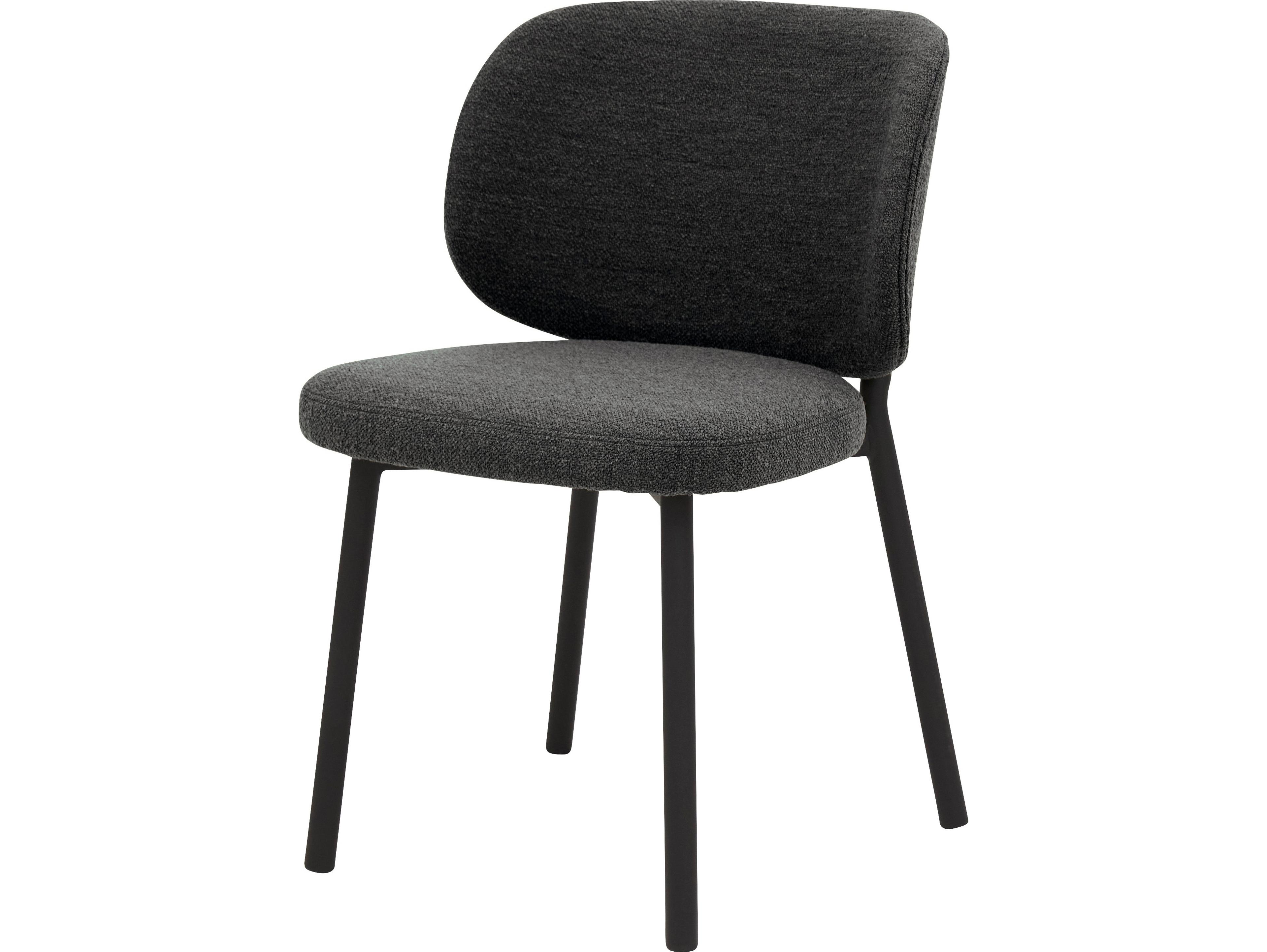 Unique Furniture Swan Gray Upholstered Armless Dining Chair Set of 2