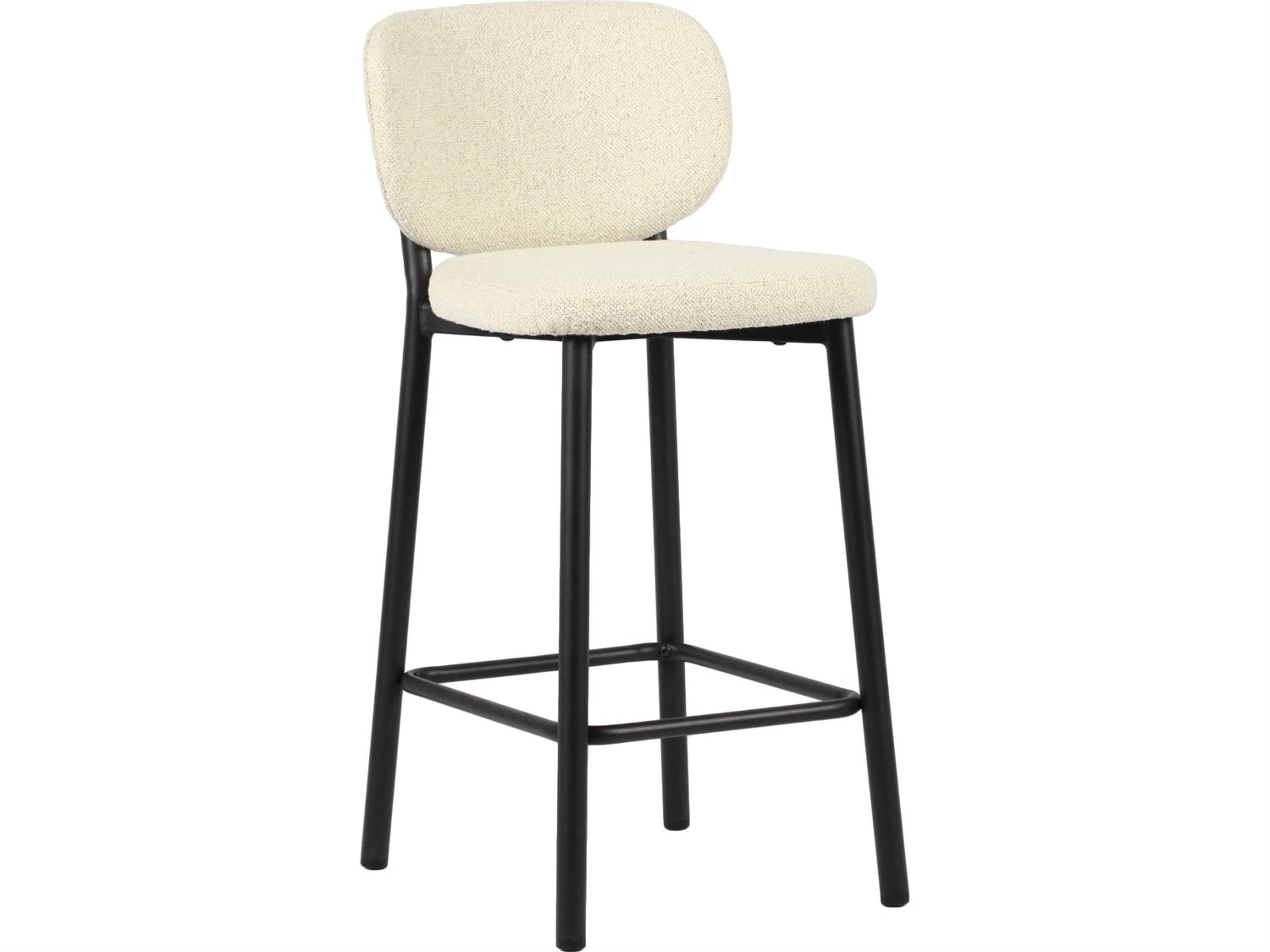 Unique Furniture Chairs Off-White Upholstered Counter Stool Set of 2