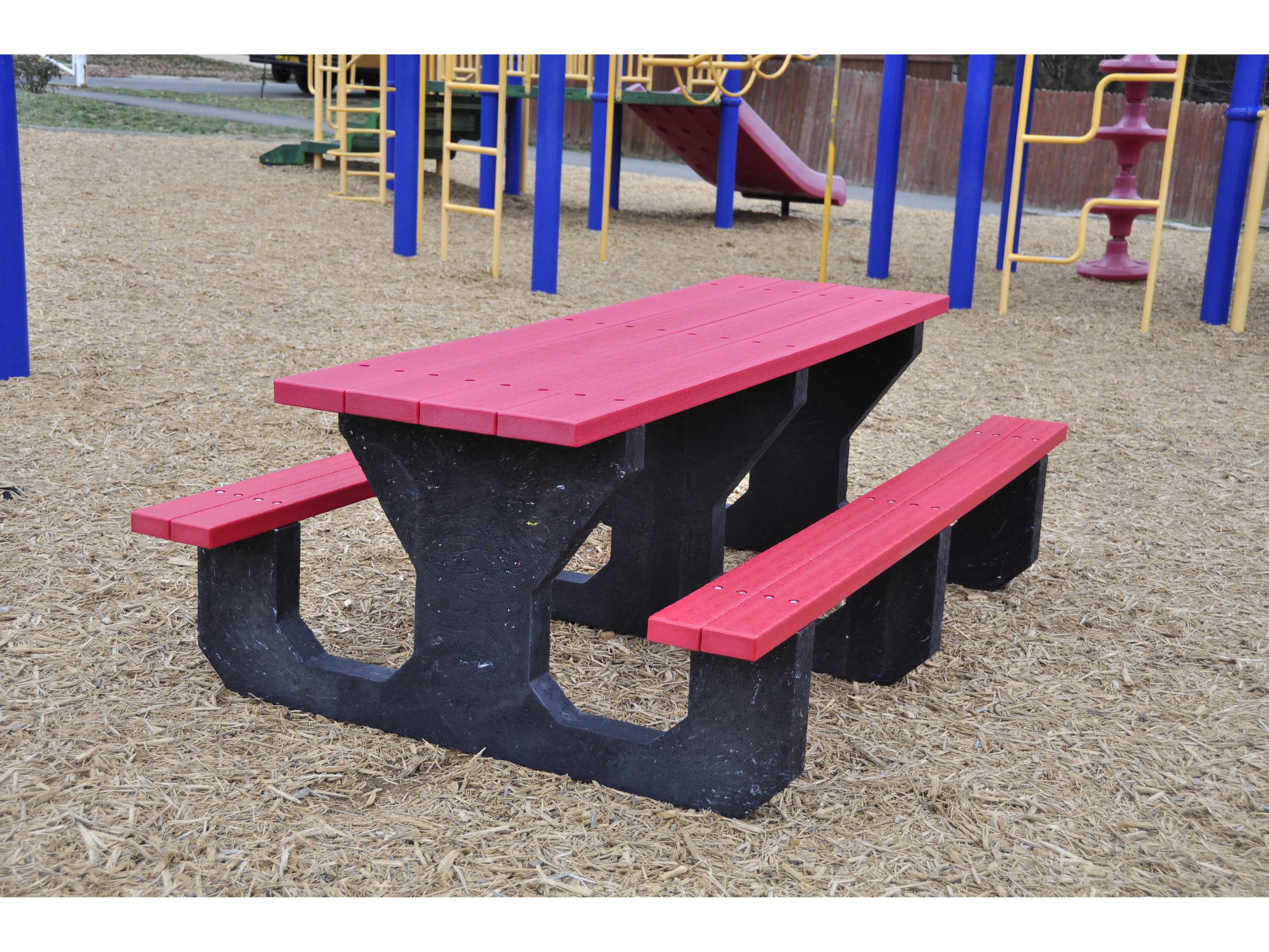 Frog Furnishings Youth Recycled Plastic Rectangular Outdoor Patio Picnic Table