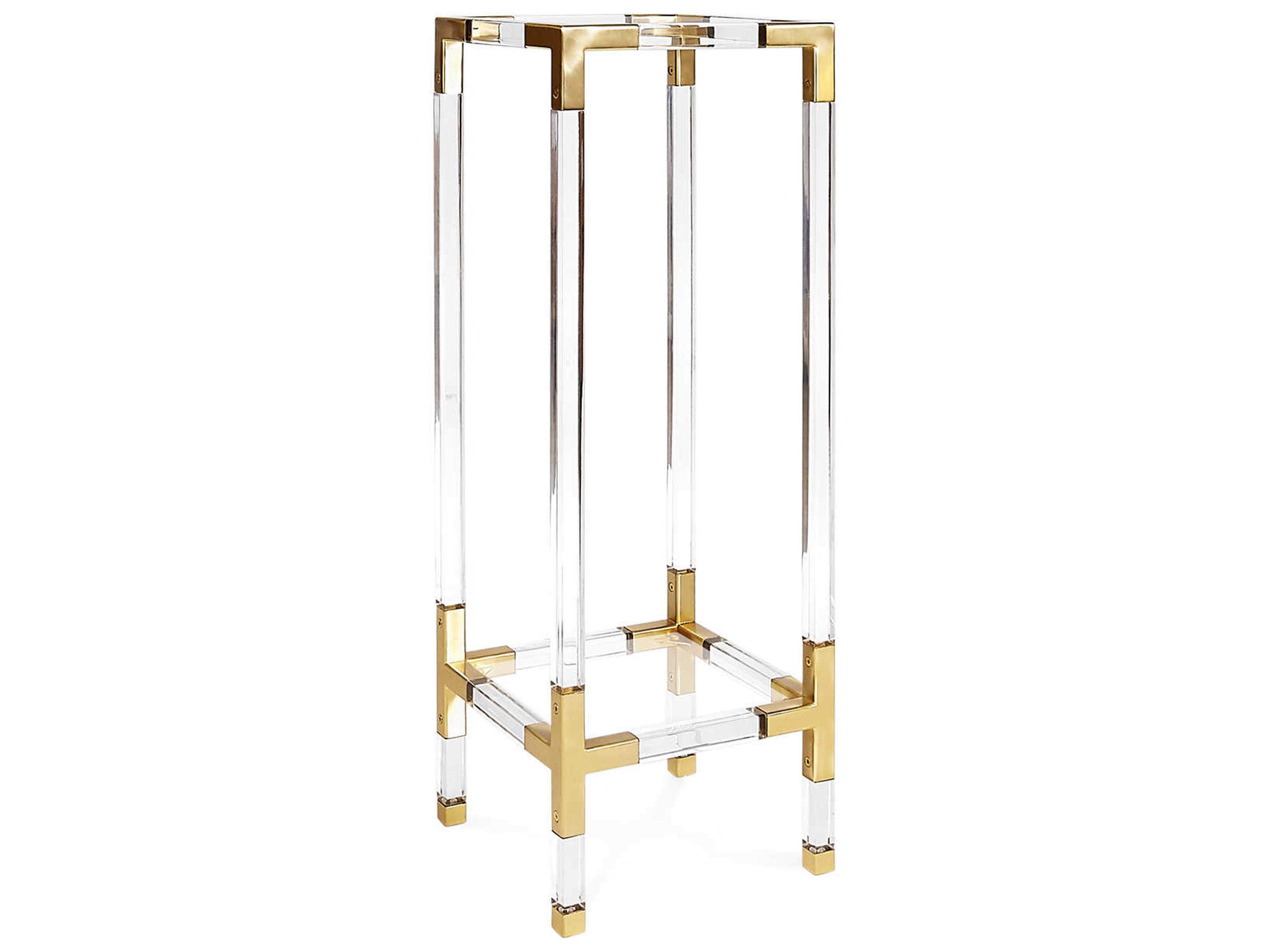 Jonathan Adler Jacques Square Glass Brass End Table
