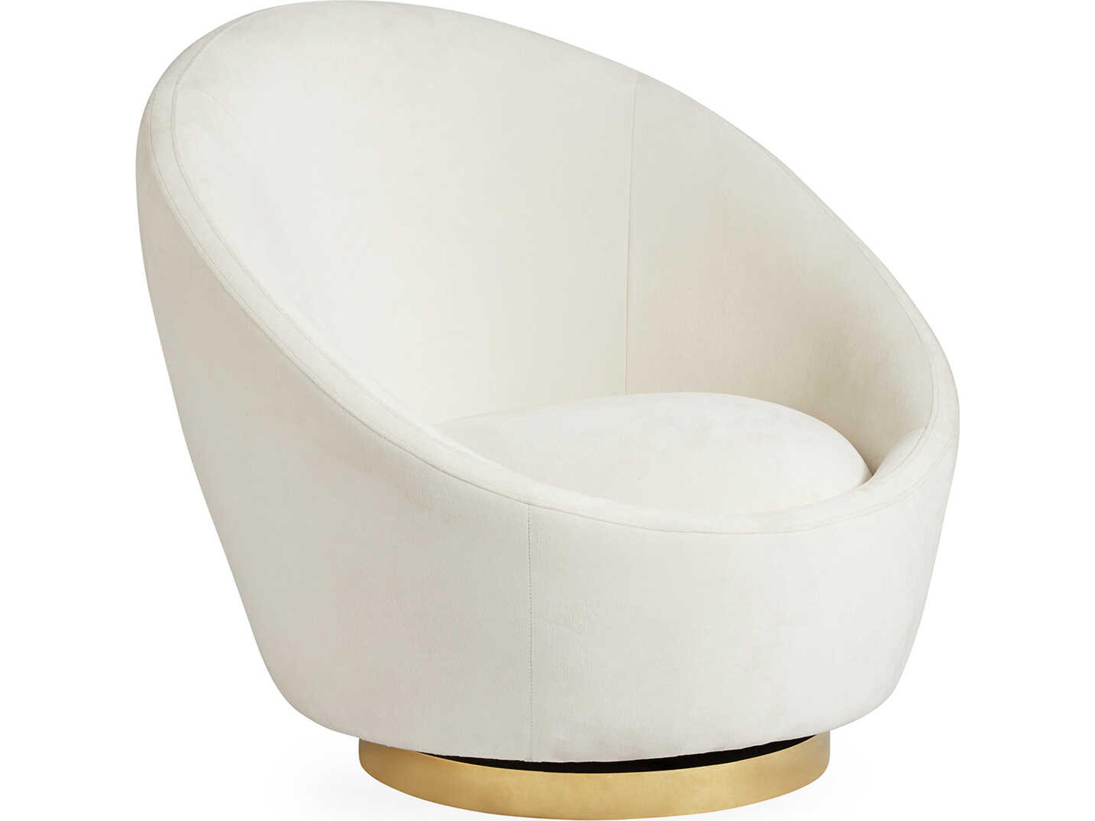 Jonathan Adler Ether Swivel White Accent Chair
