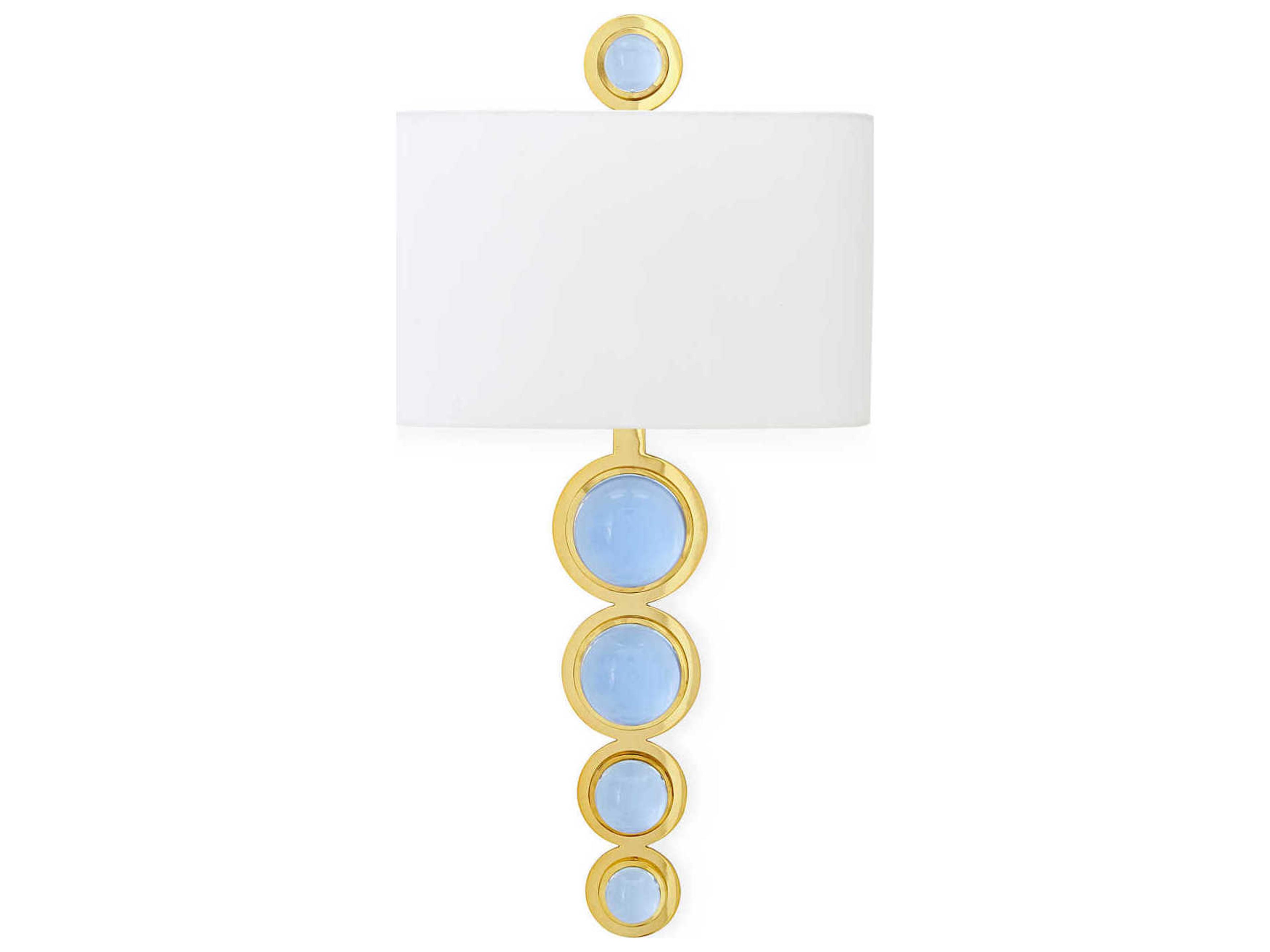 Jonathan Adler Globo 1-Light Polished Brass Blue Acrylic Wall Sconce