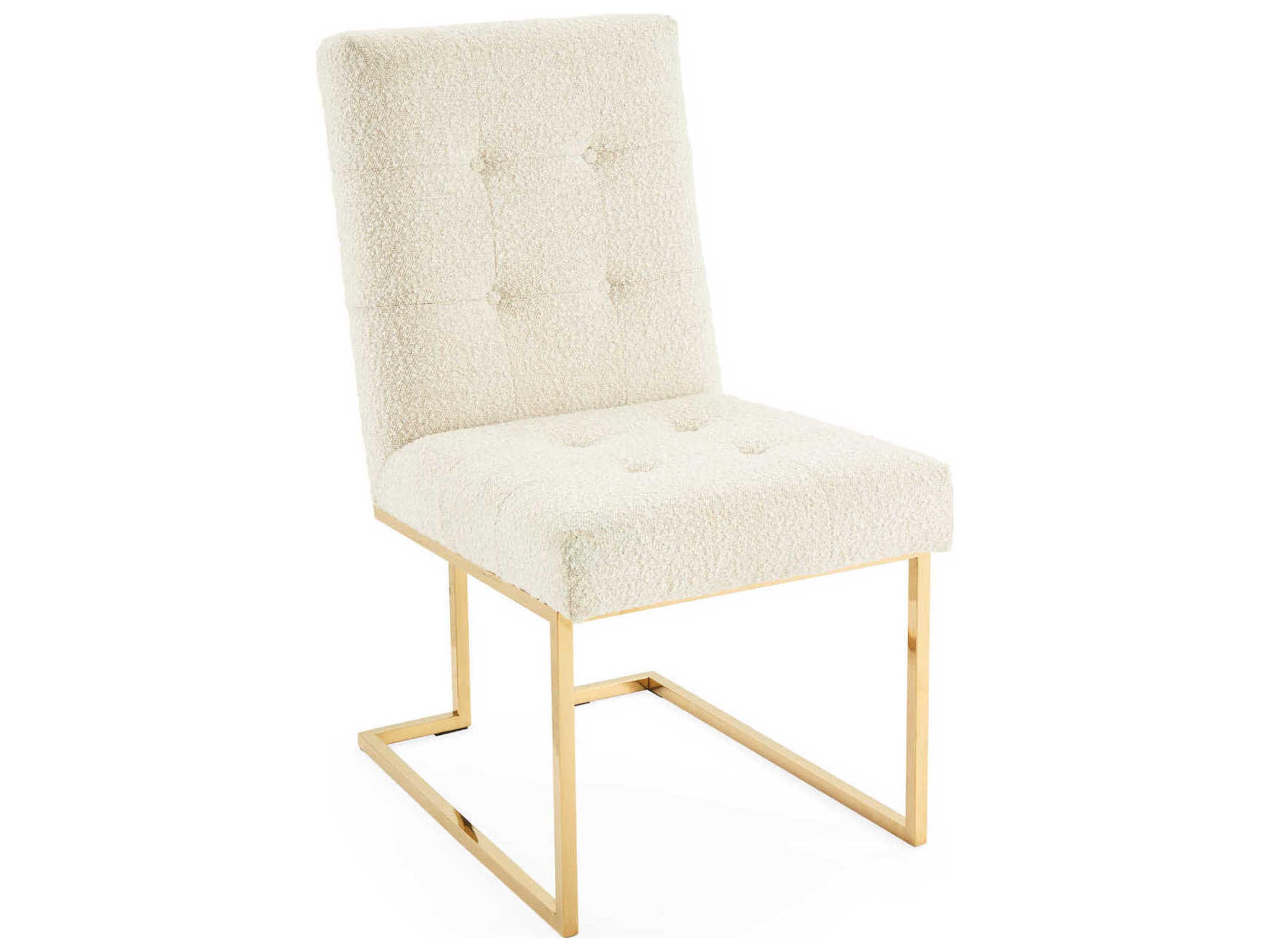 Jonathan Adler Goldfinger Brass Upholstered Side Dining Chair