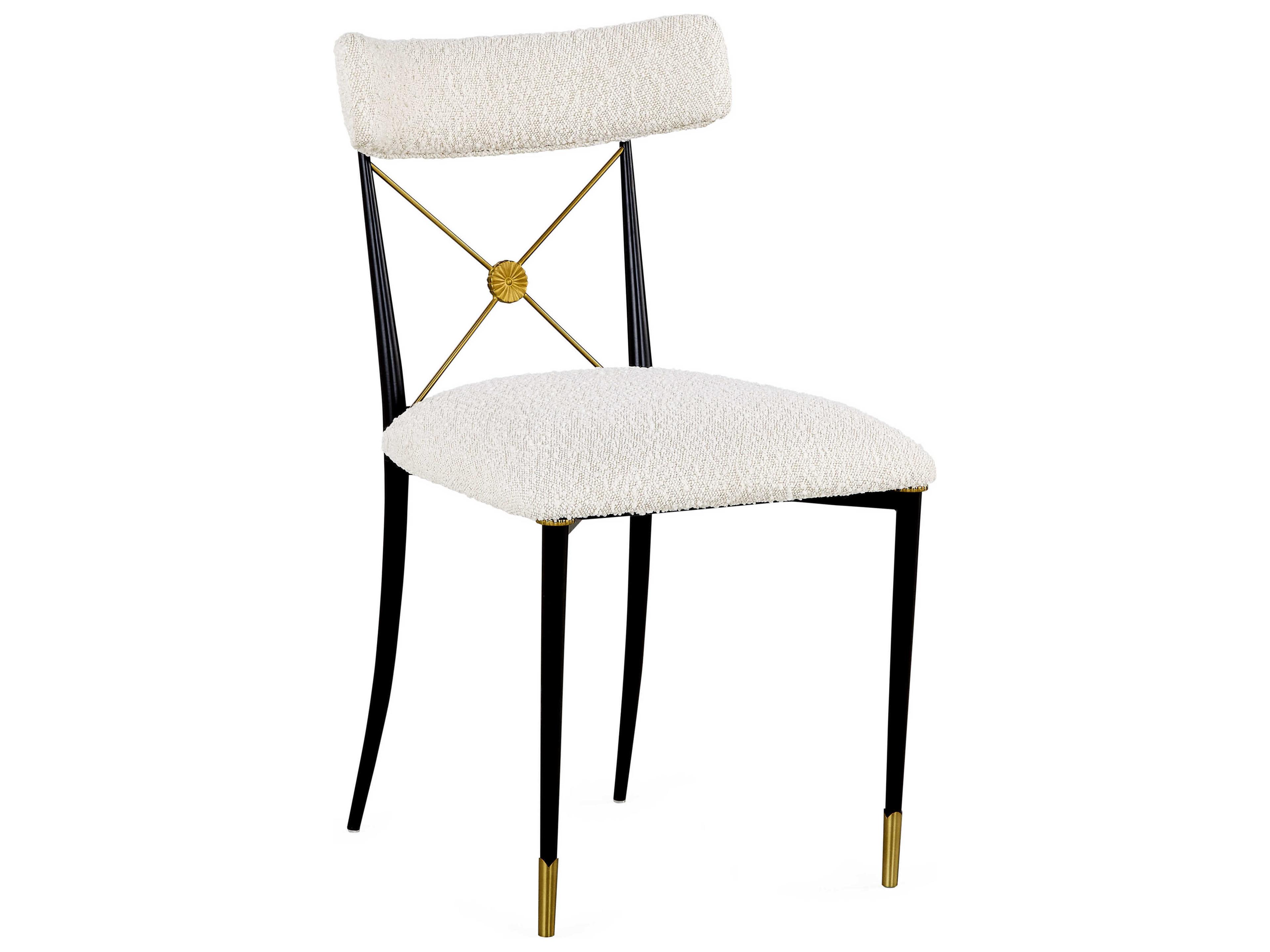 Jonathan Adler Rider Fabric White Upholstered Side Dining Chair