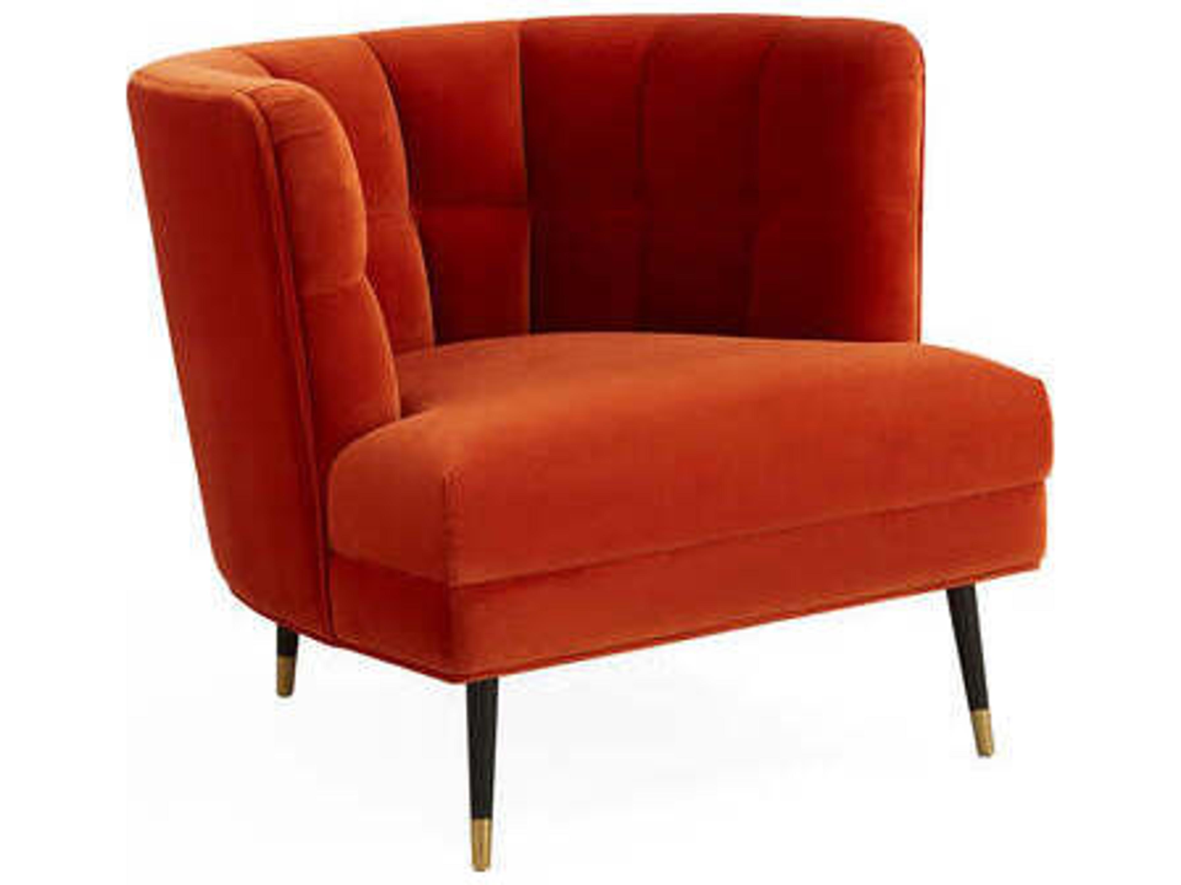 Jonathan Adler Draper Orange Fabric Accent Chair