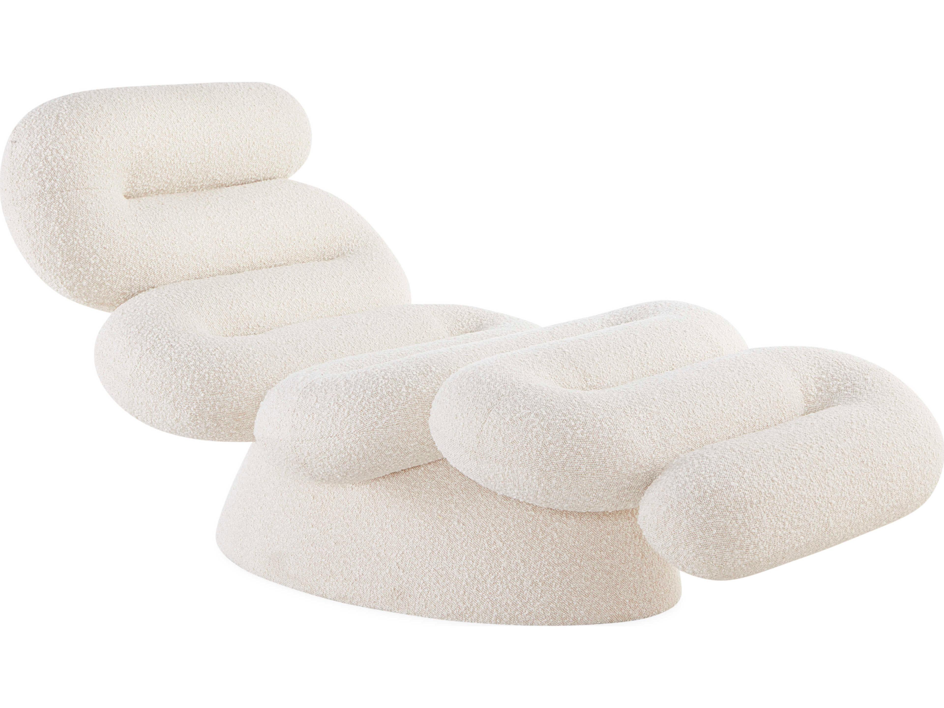 Jonathan Adler Serpentine Olympus Oatmeal White Upholstered Chaise