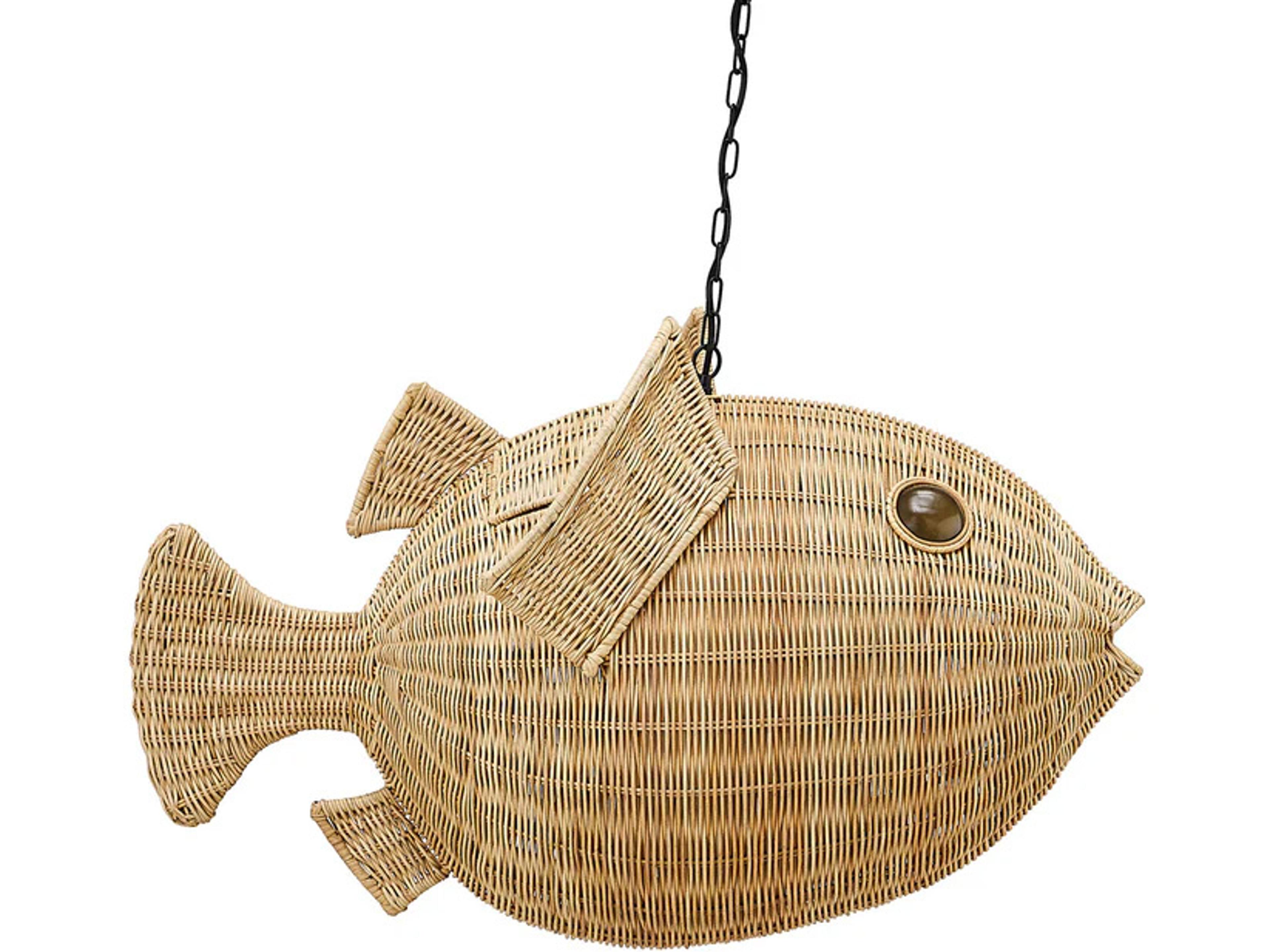 Jonathan Adler Wicker 1-Light Natural Rattan Brown Pendant