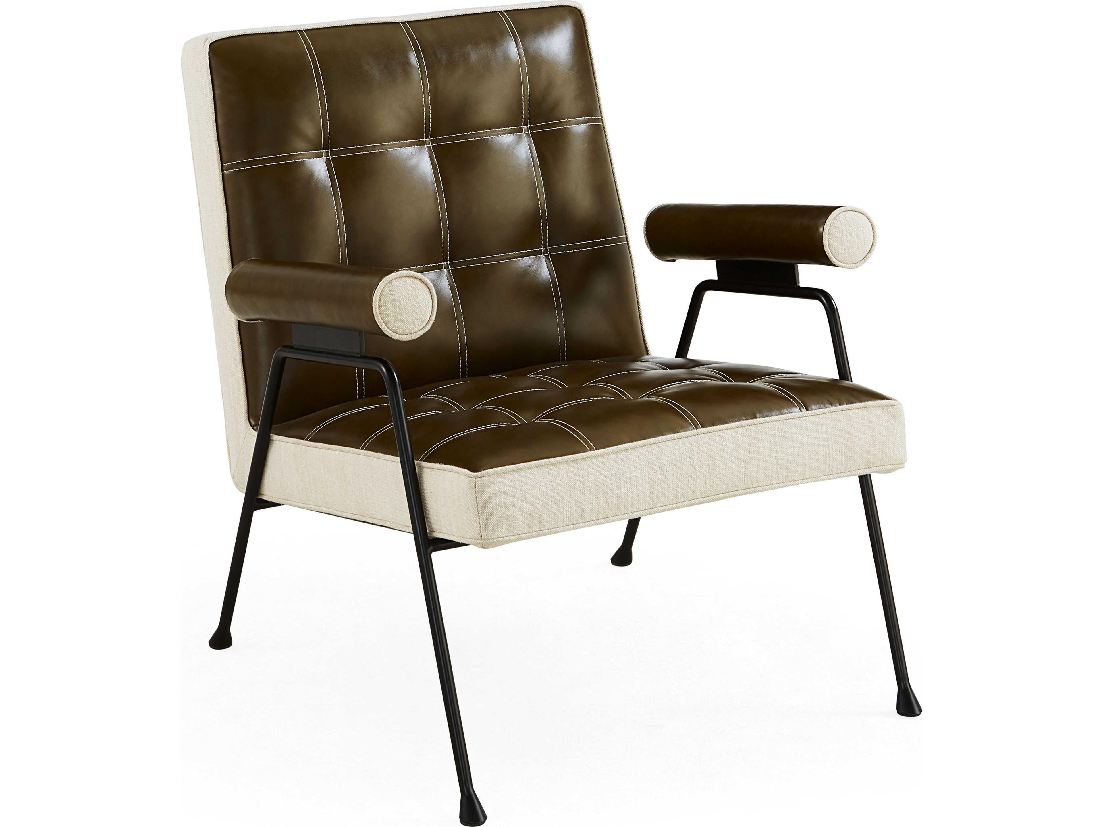 Jonathan Adler Belmondo Black Leather Accent Chair