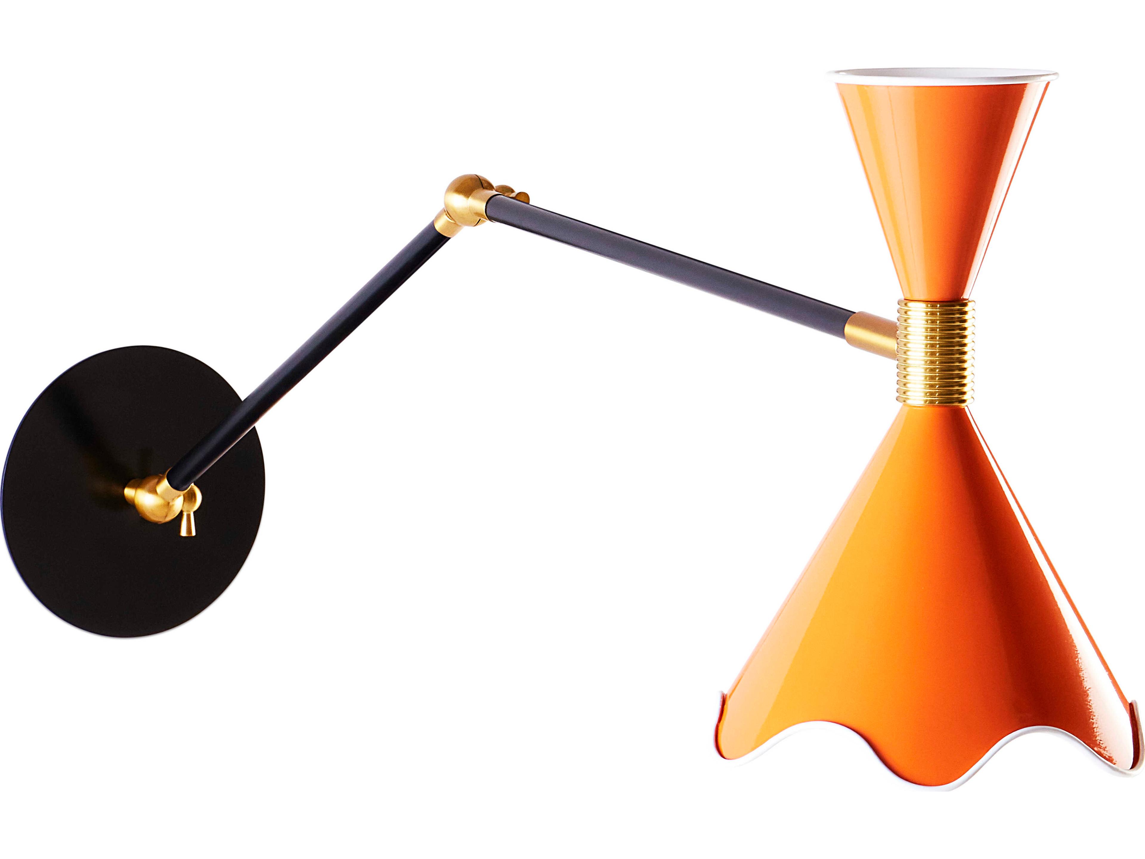Jonathan Adler Ripple Brass Orange Swing Wall Sconce