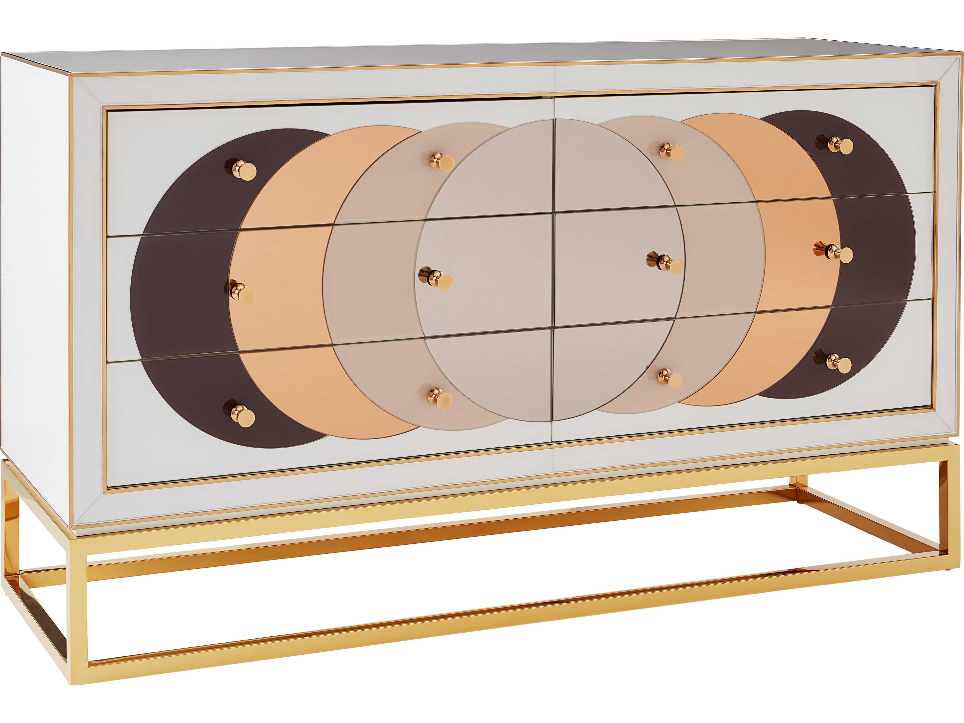Jonathan Adler Chambeige 58" Polished Brass Multi Sideboard