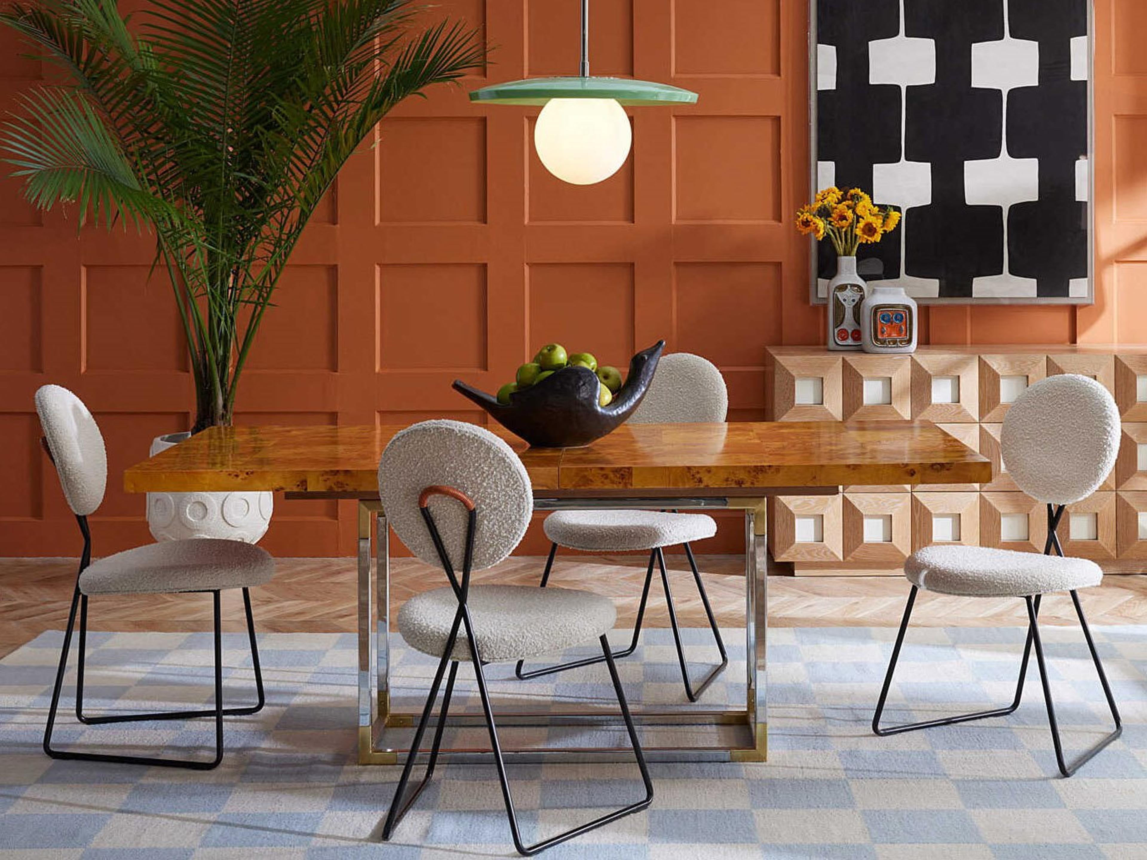 Jonathan Adler Bond Brown Burlwood Dining Room Set