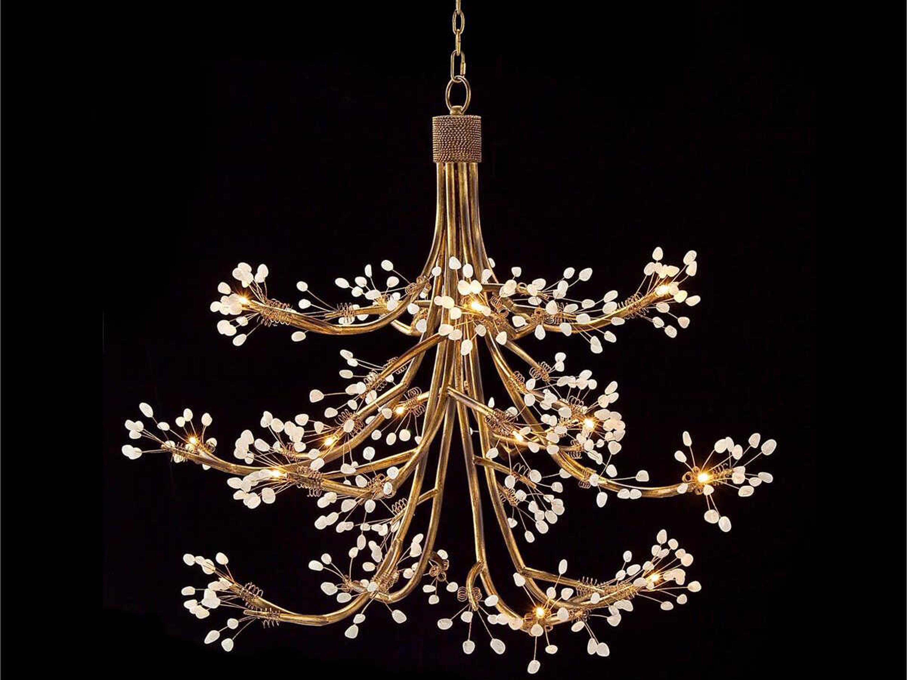 John Richard 16-Light Gold Crystal Tiered Chandelier